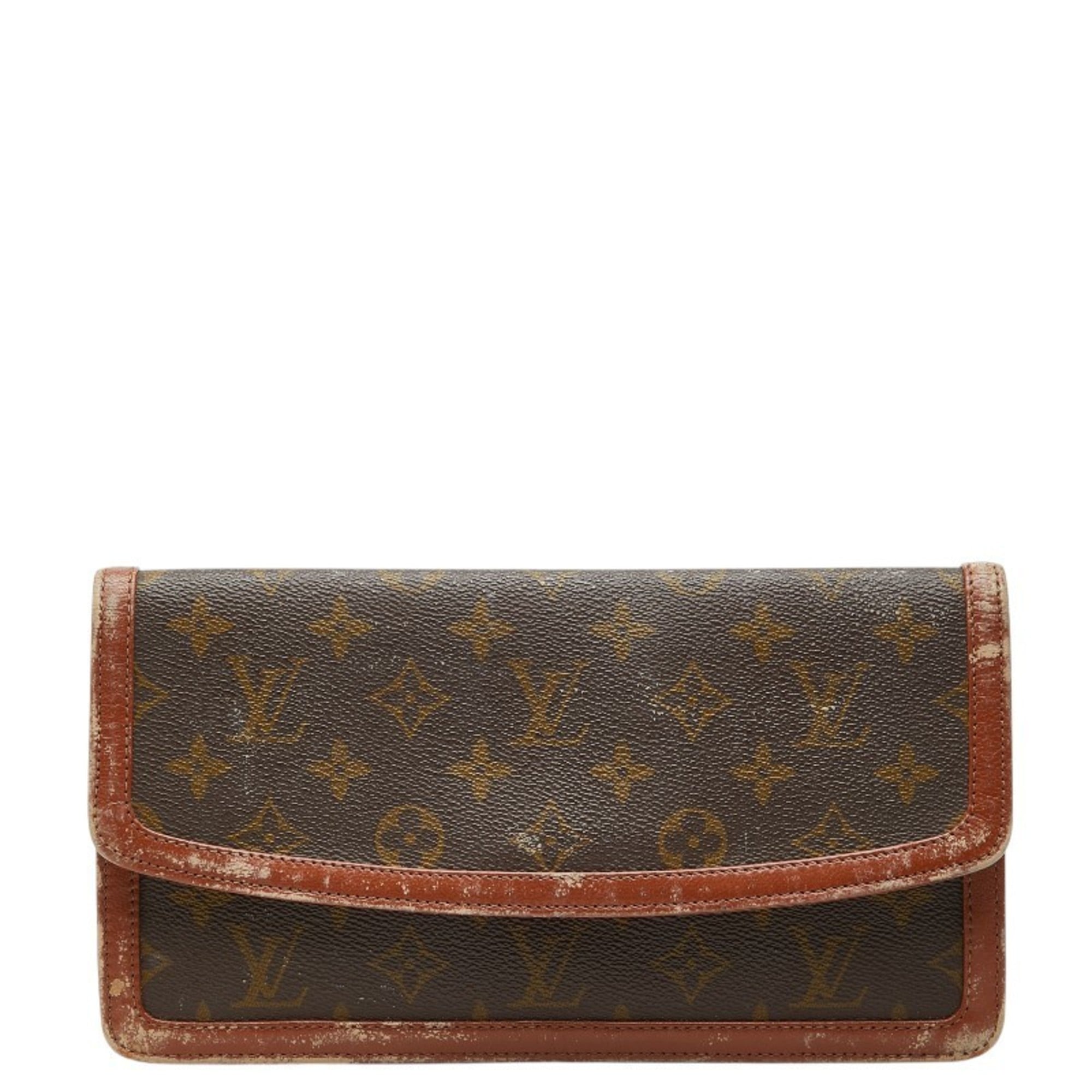 Louis Vuitton Brown Pvc Leather Clutch Bag Pochette