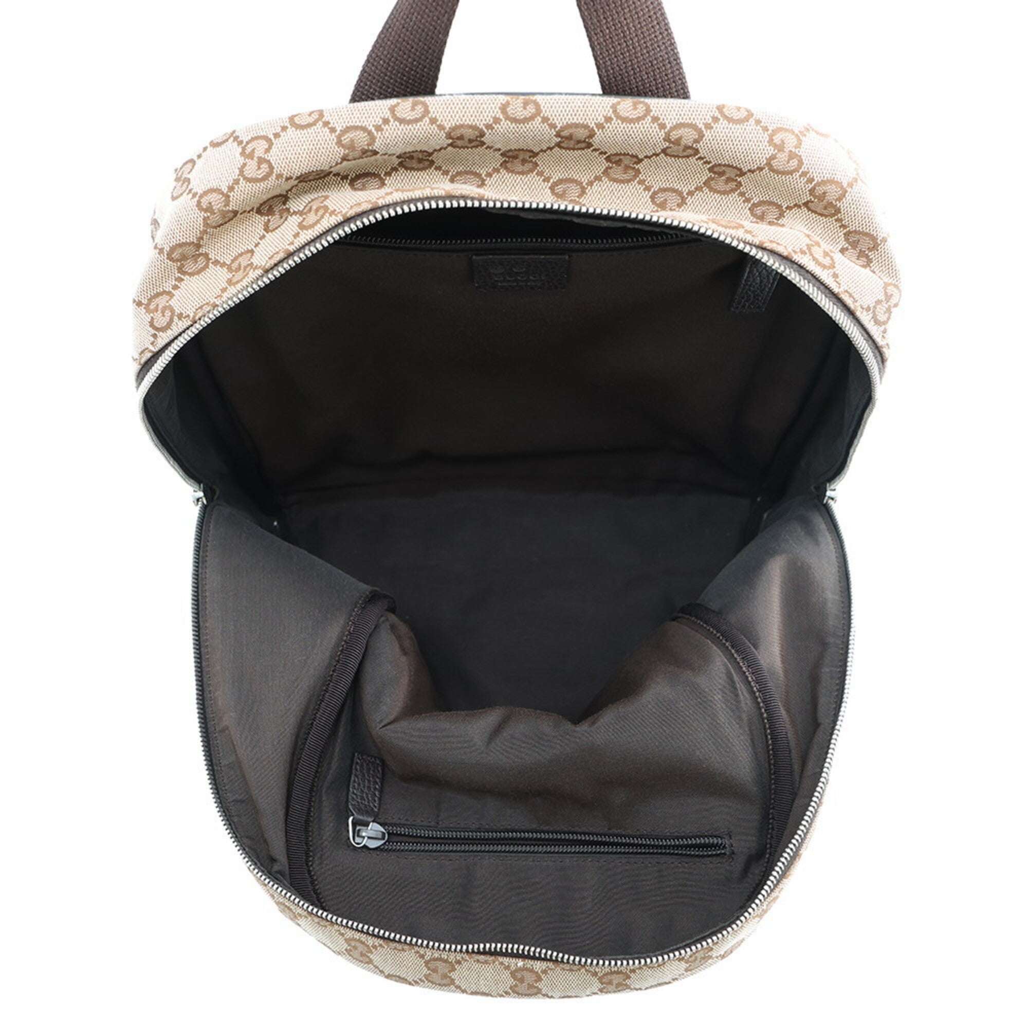 Gucci Beige Brown Gg Canvas Backpack Handbag (Pre-Owned)