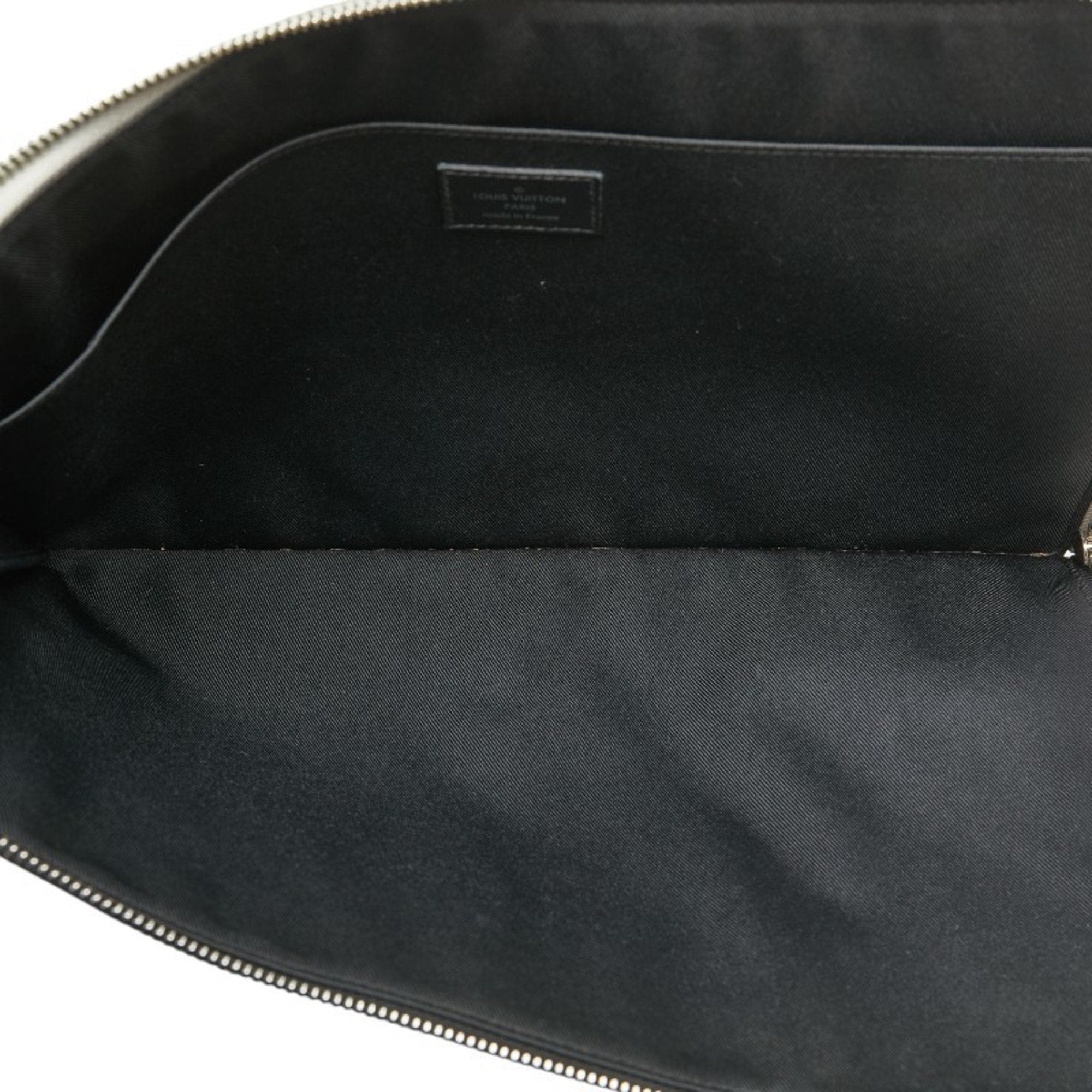 Louis Vuitton Monogram Eclipse Black Monogram Eclipse White Pvc Leather Clutch Bag Pochette