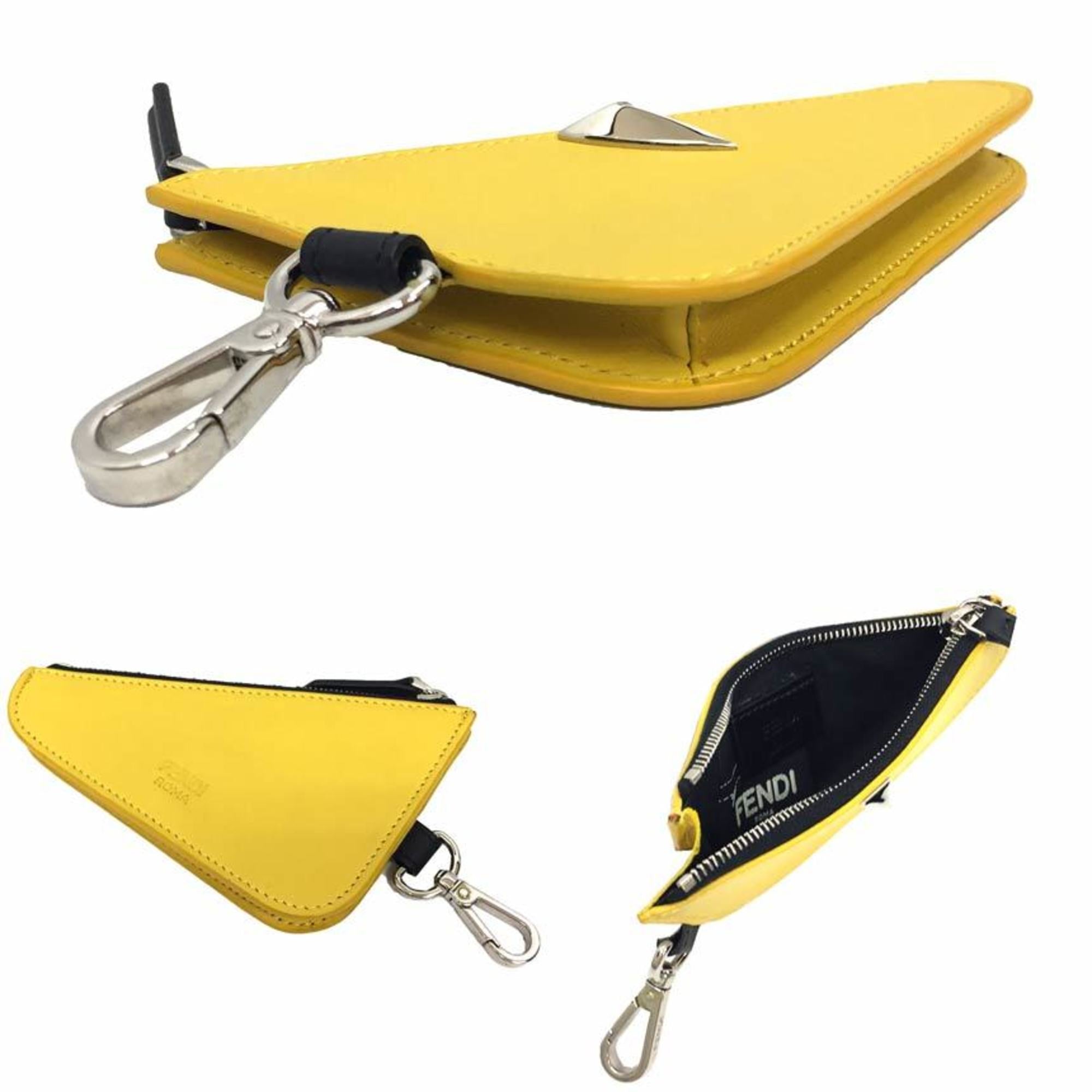 Fendi Yellow Leather Coin Purse/Coin Case