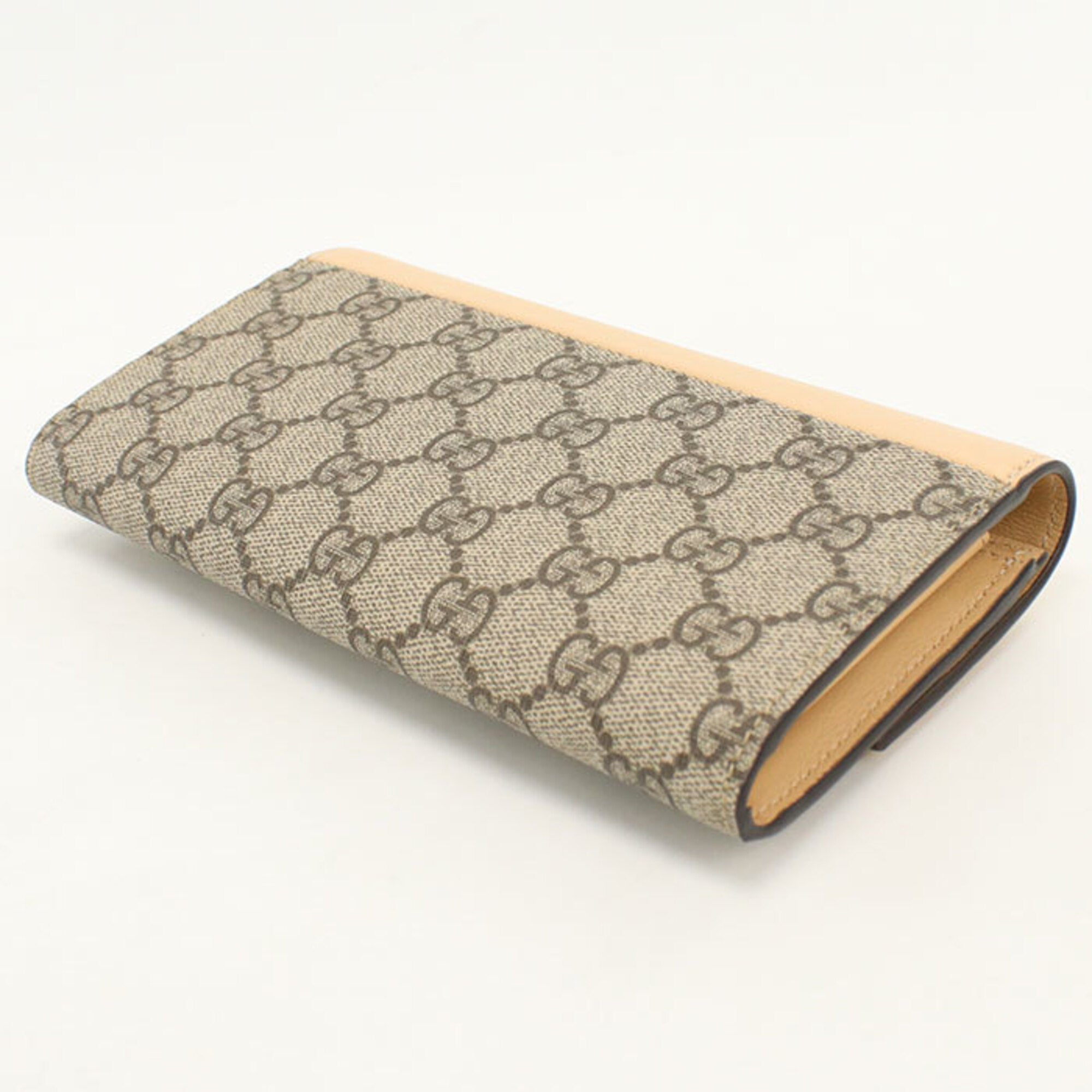 Gucci Beige Pvc Leather Long Wallet (Bi-Fold) (Pre-Owned)