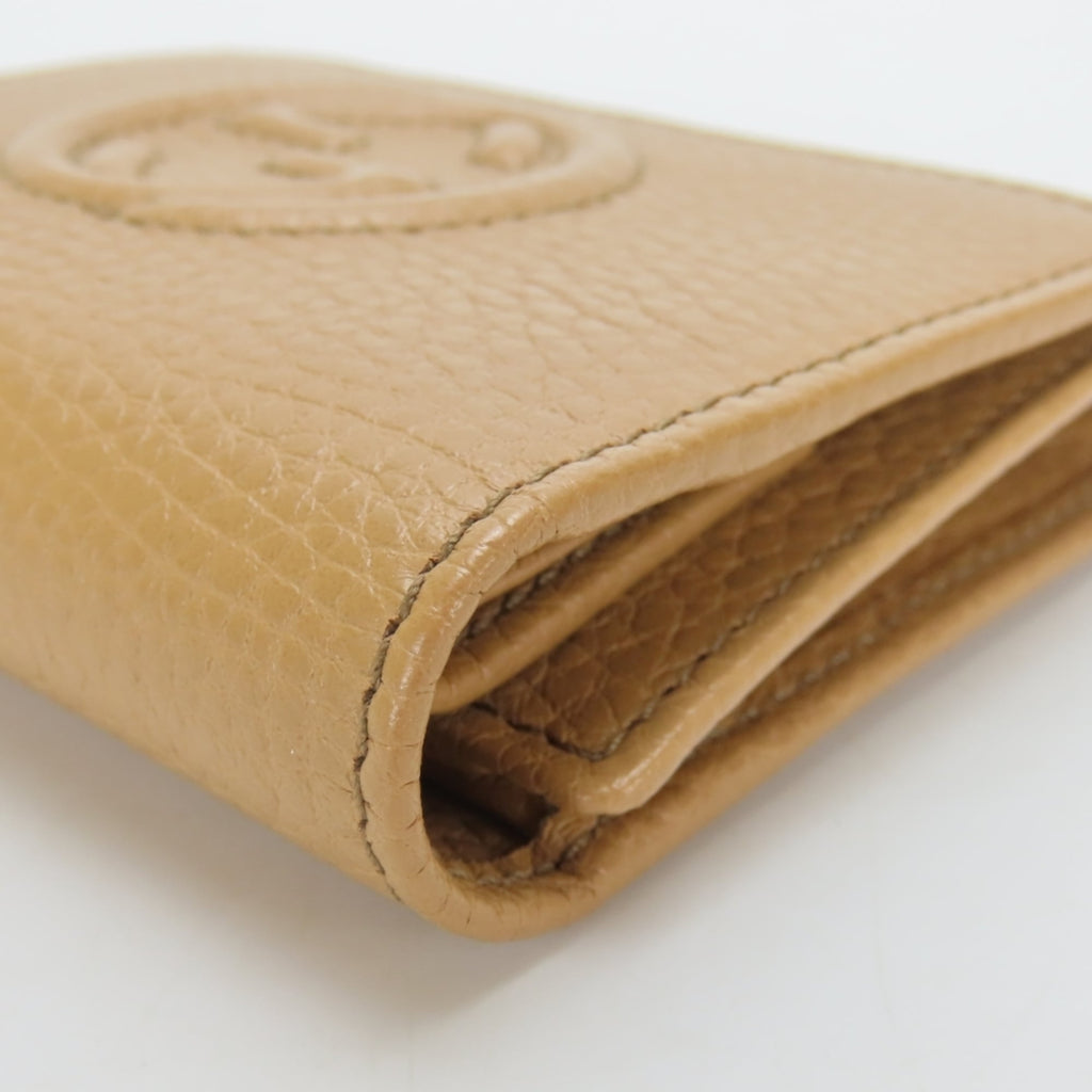 Gucci Beige Leather Wallet (Tri-Fold) (Pre-Owned)