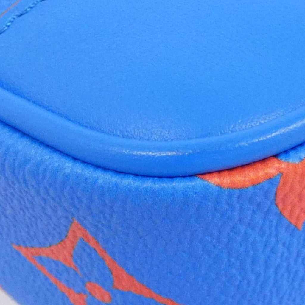 Louis Vuitton Monogram Blue Red Color Coated Canvas Handbag