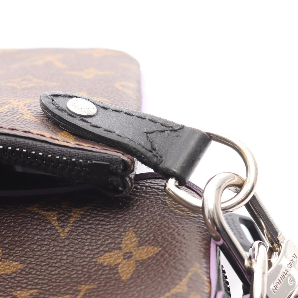 Louis Vuitton Black Brown Monogram Macassar Purple Coated Canvas Shoulder Bag