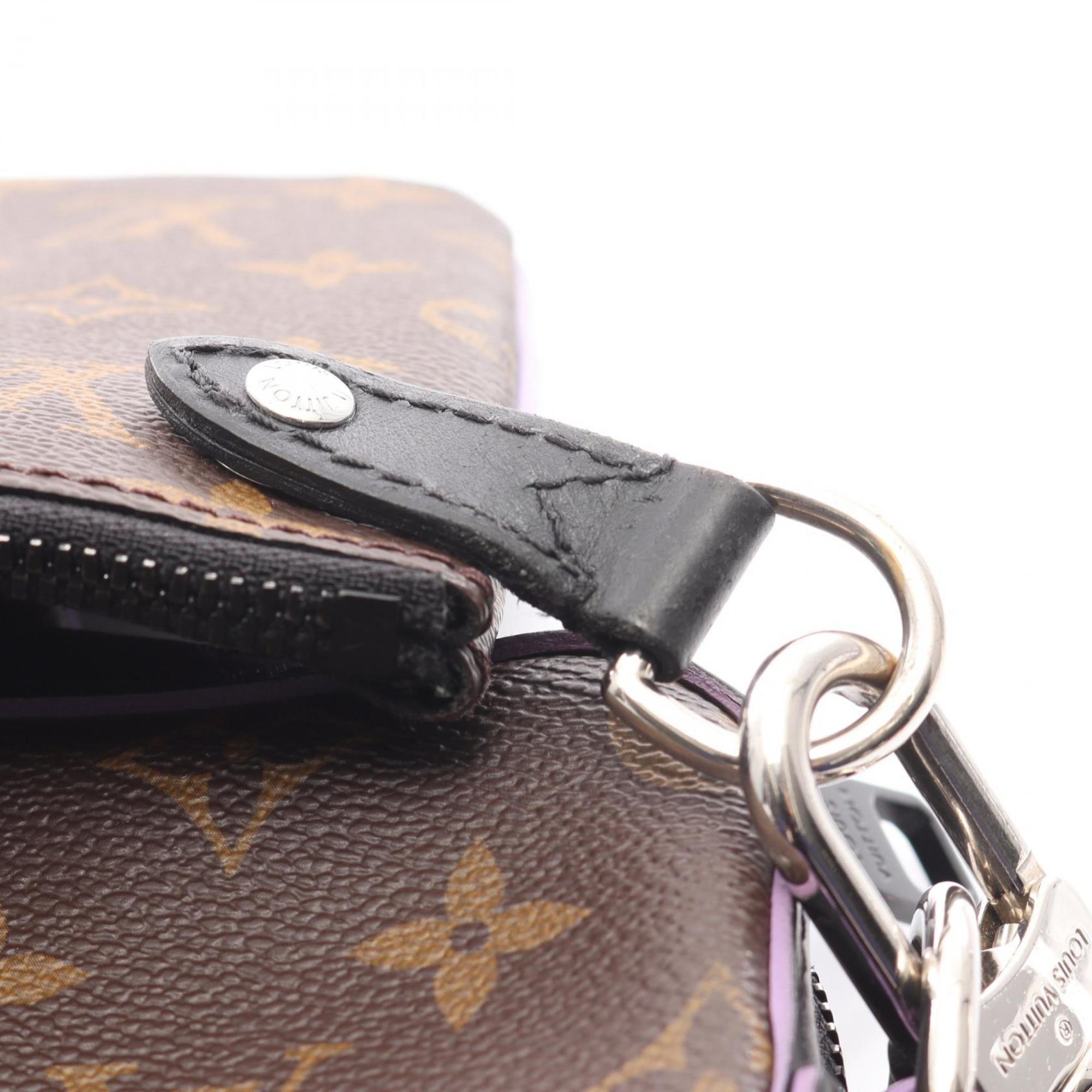 Louis Vuitton Black Brown Monogram Macassar Purple Coated Canvas Shoulder Bag