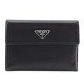 Prada Black Nero Saffiano Triangle Wallet (Bi-Fold)