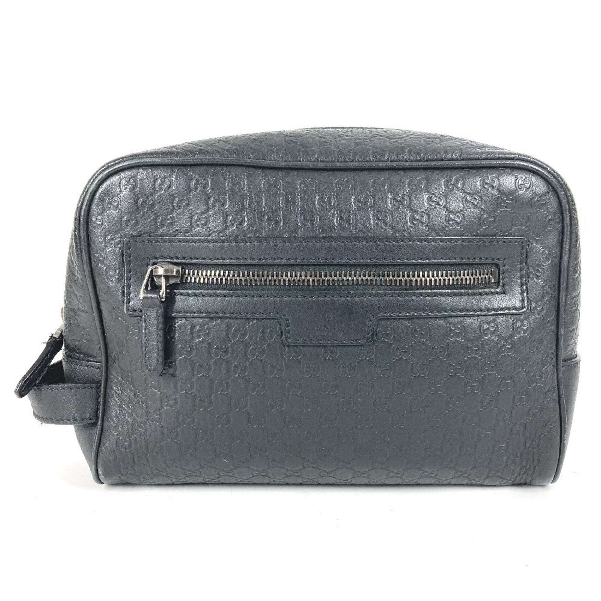 Gucci Guccissima Black Gg Leather Clutch Bag Handbag (Pre-Owned)