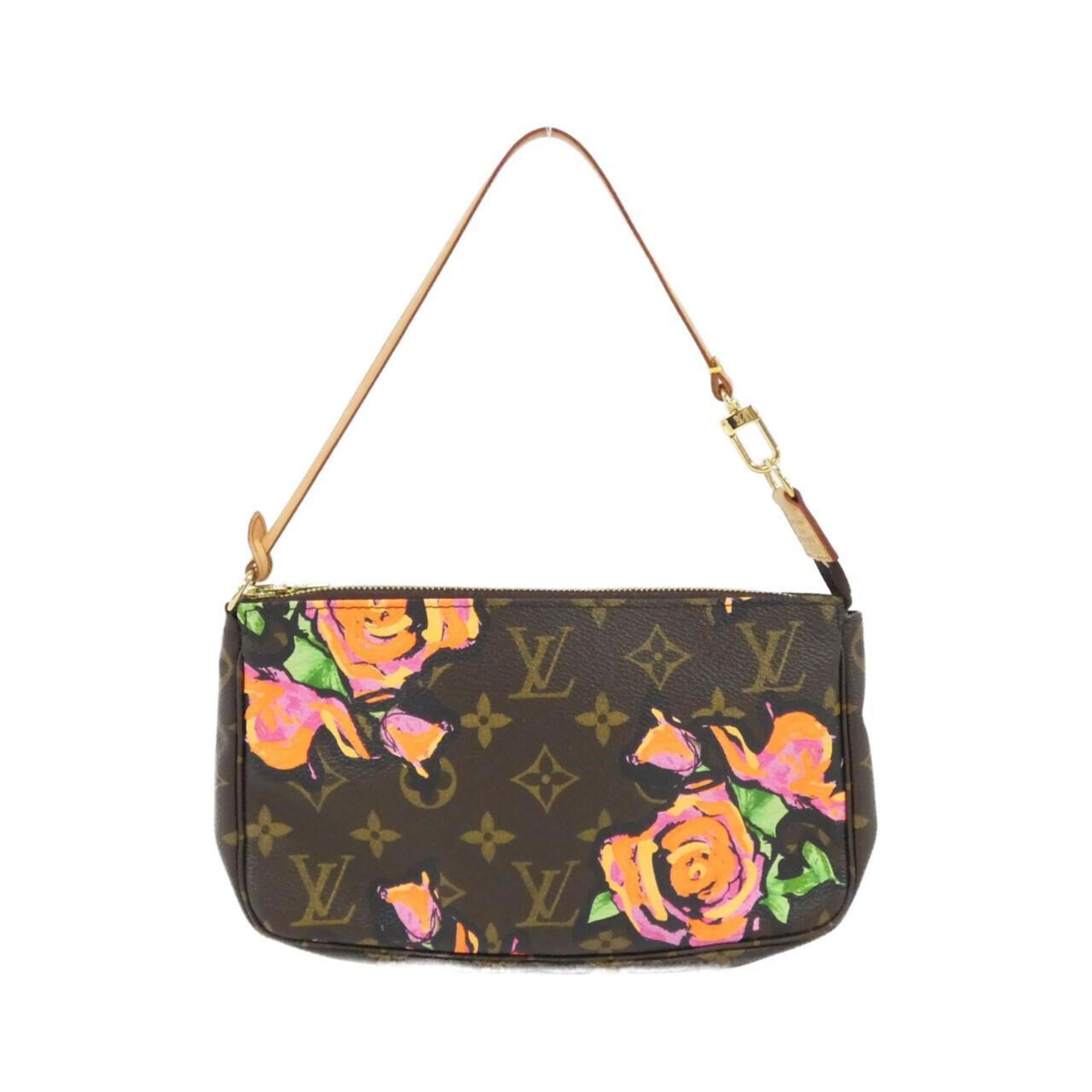 Louis Vuitton Brown Monogram Rose Coated Canvas Pochette Pouch
