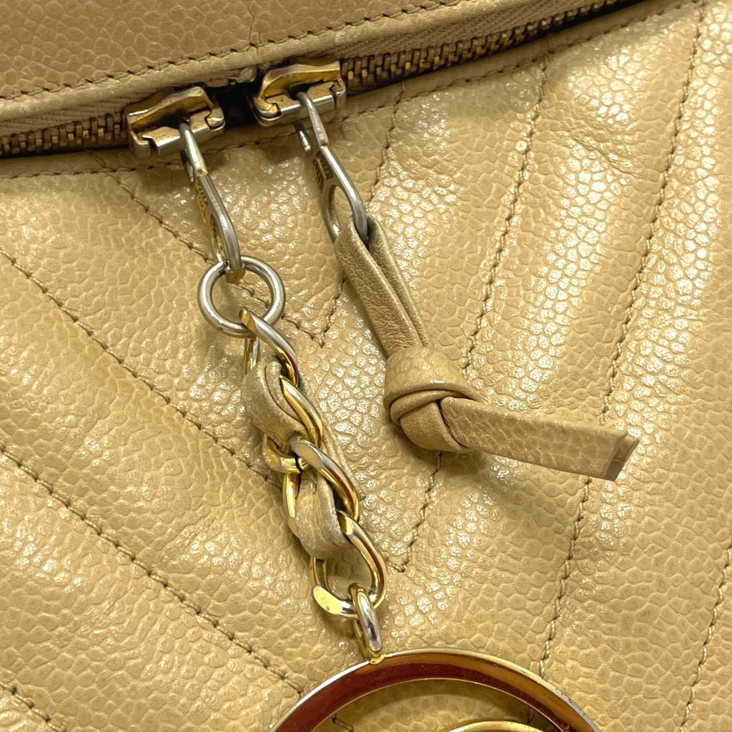 Chanel Beige Leather Shoulder Bag