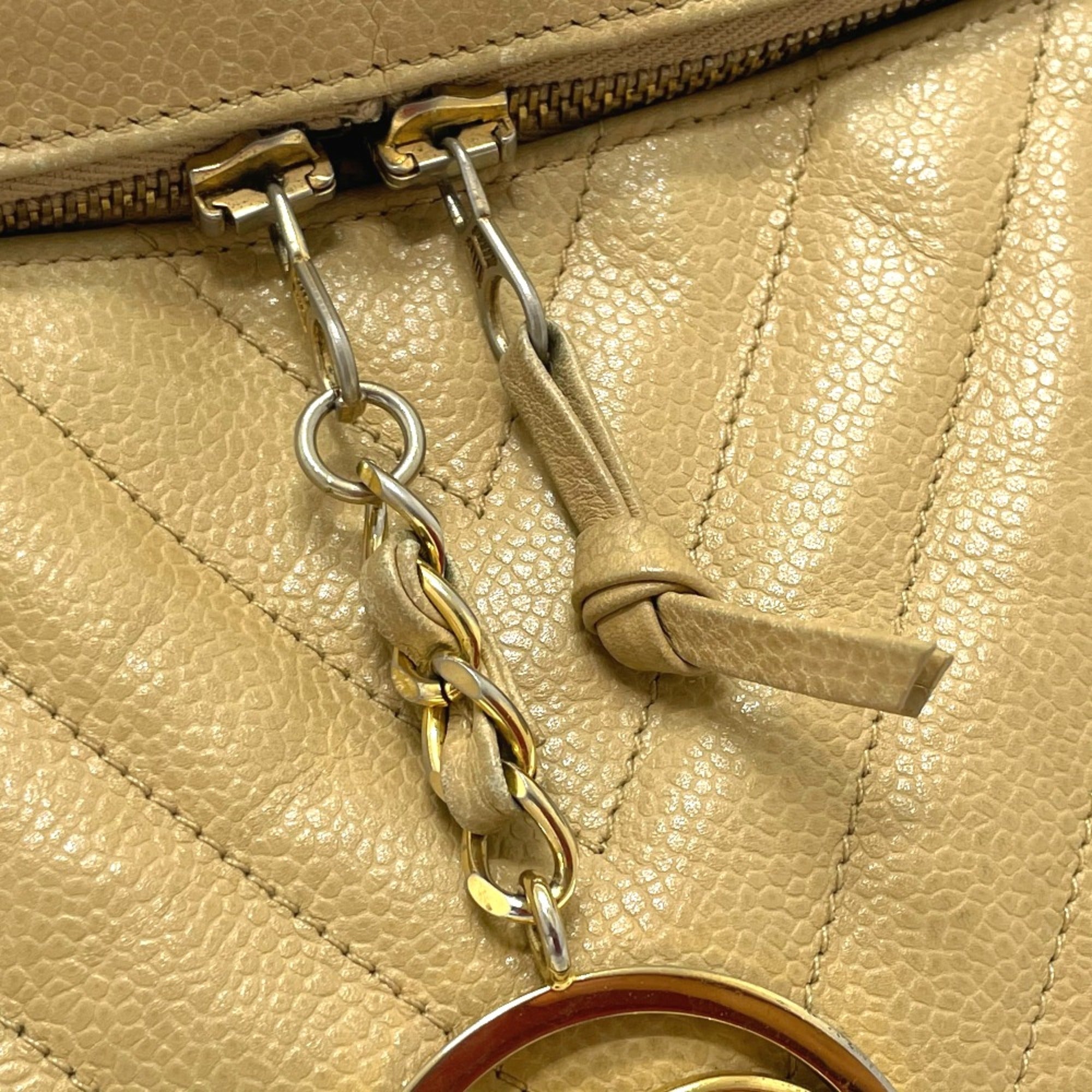 Chanel Beige Leather Shoulder Bag