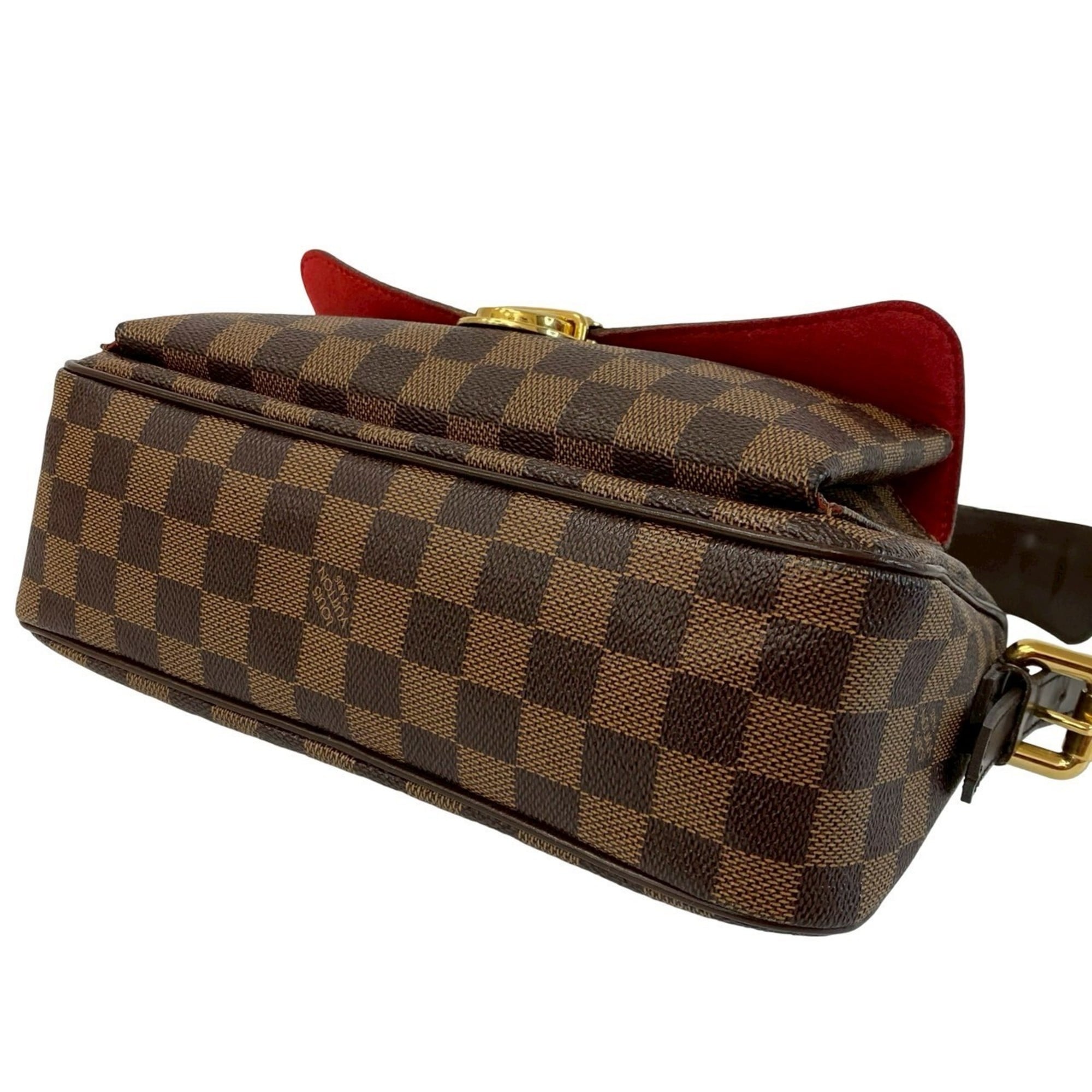 Louis Vuitton Brown Leather Pvc Shoulder Bag Tote Bag