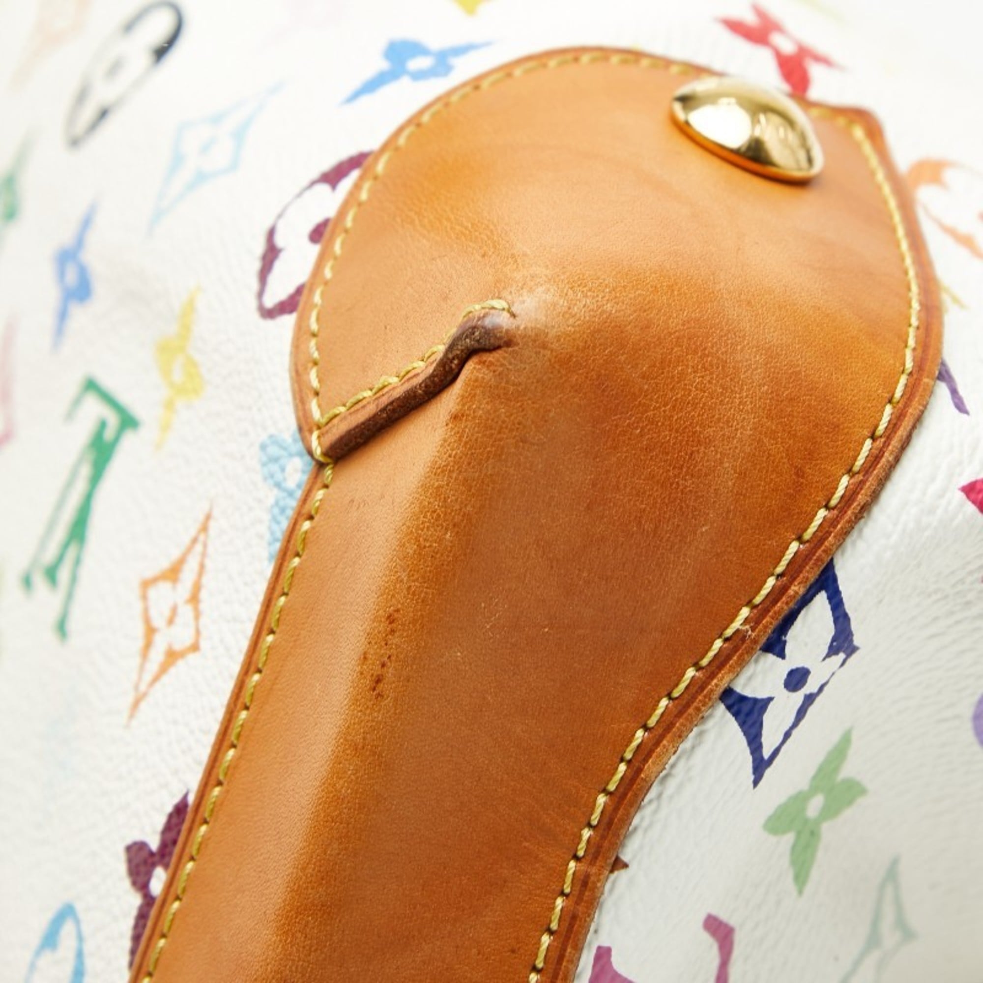 Louis Vuitton Monogram Multicolore Blanc White Pvc Leather Handbag