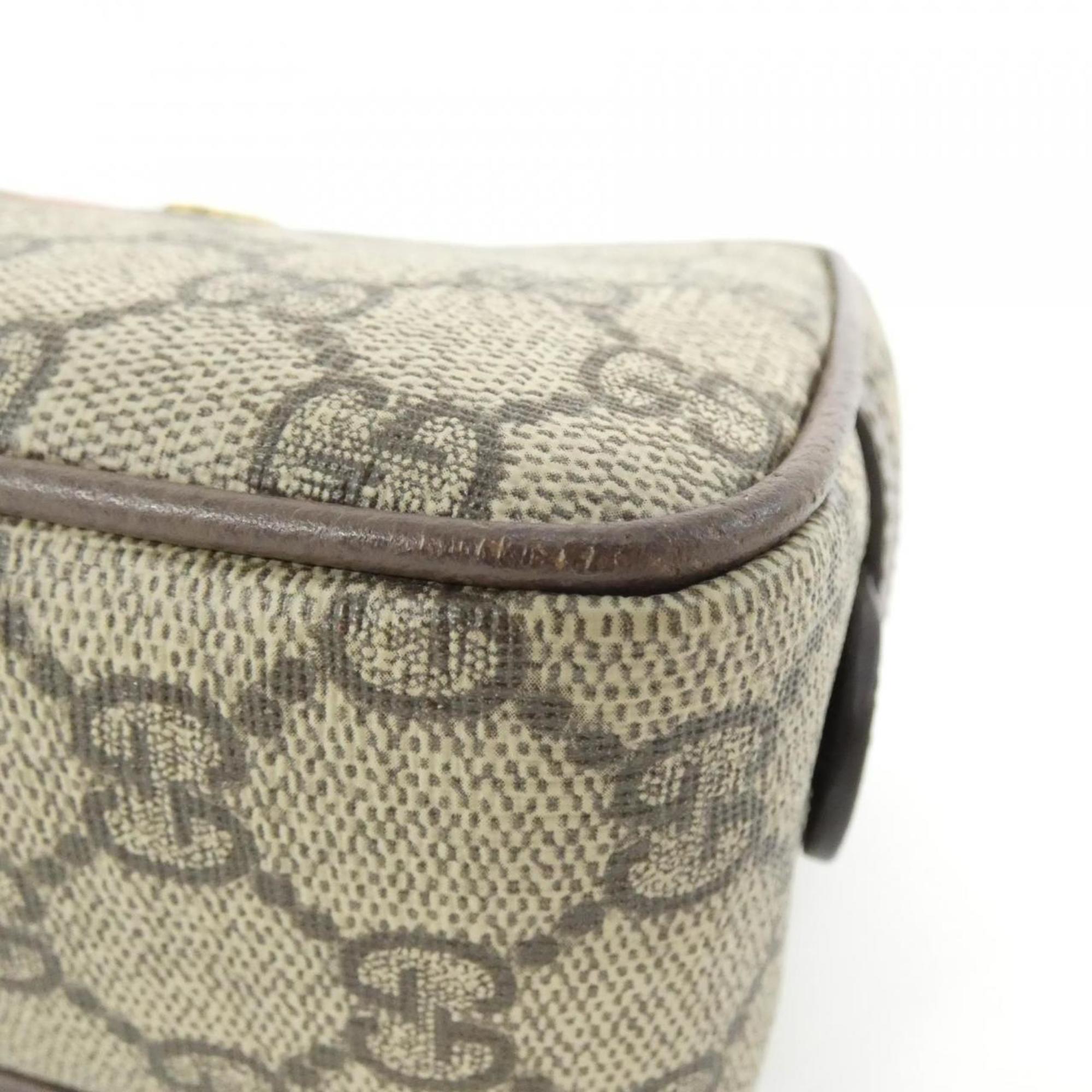 Gucci Beige Brown Gg Supreme Canvas Handbag Pouch (Pre-Owned)