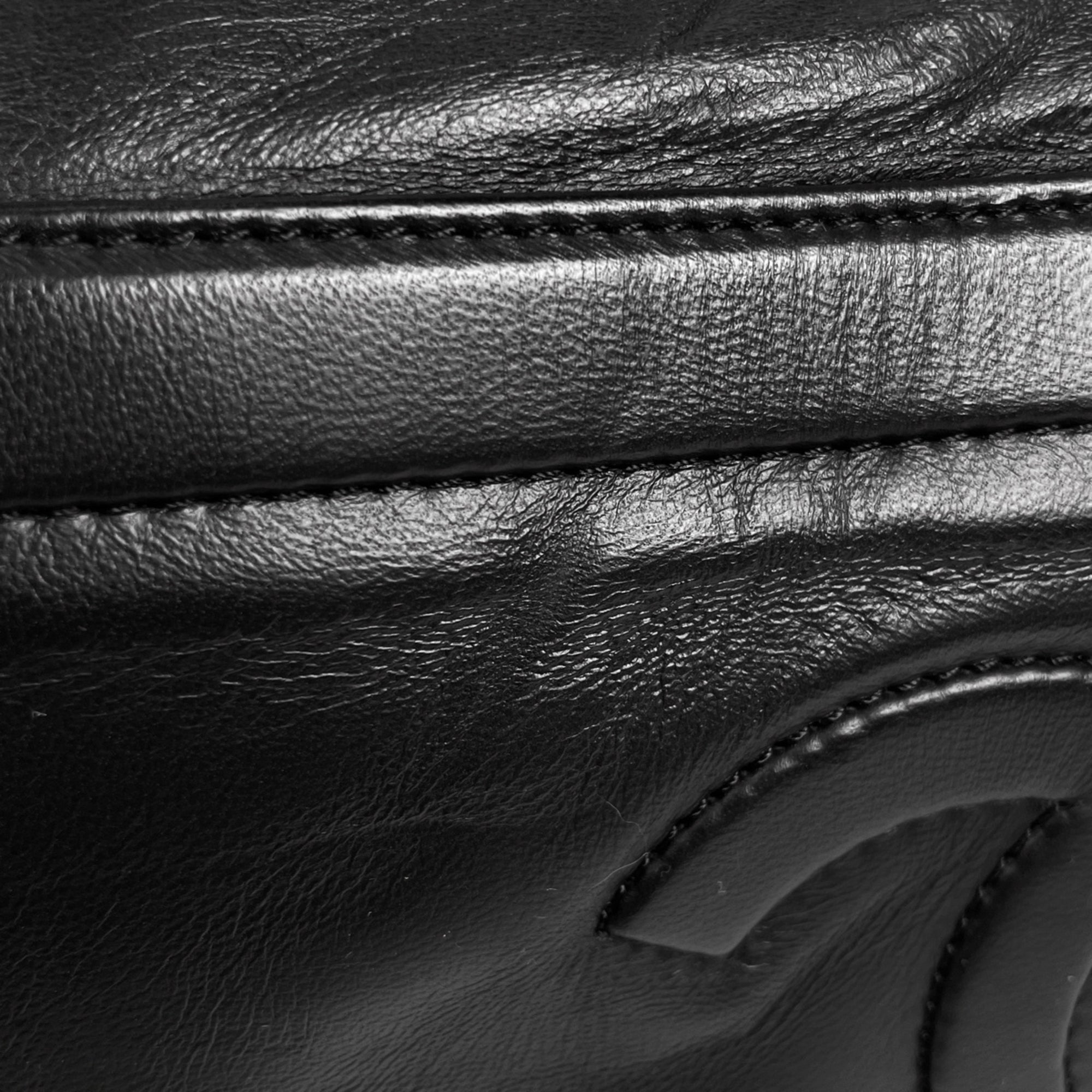 Chanel Black Leather Handbag Tote Bag