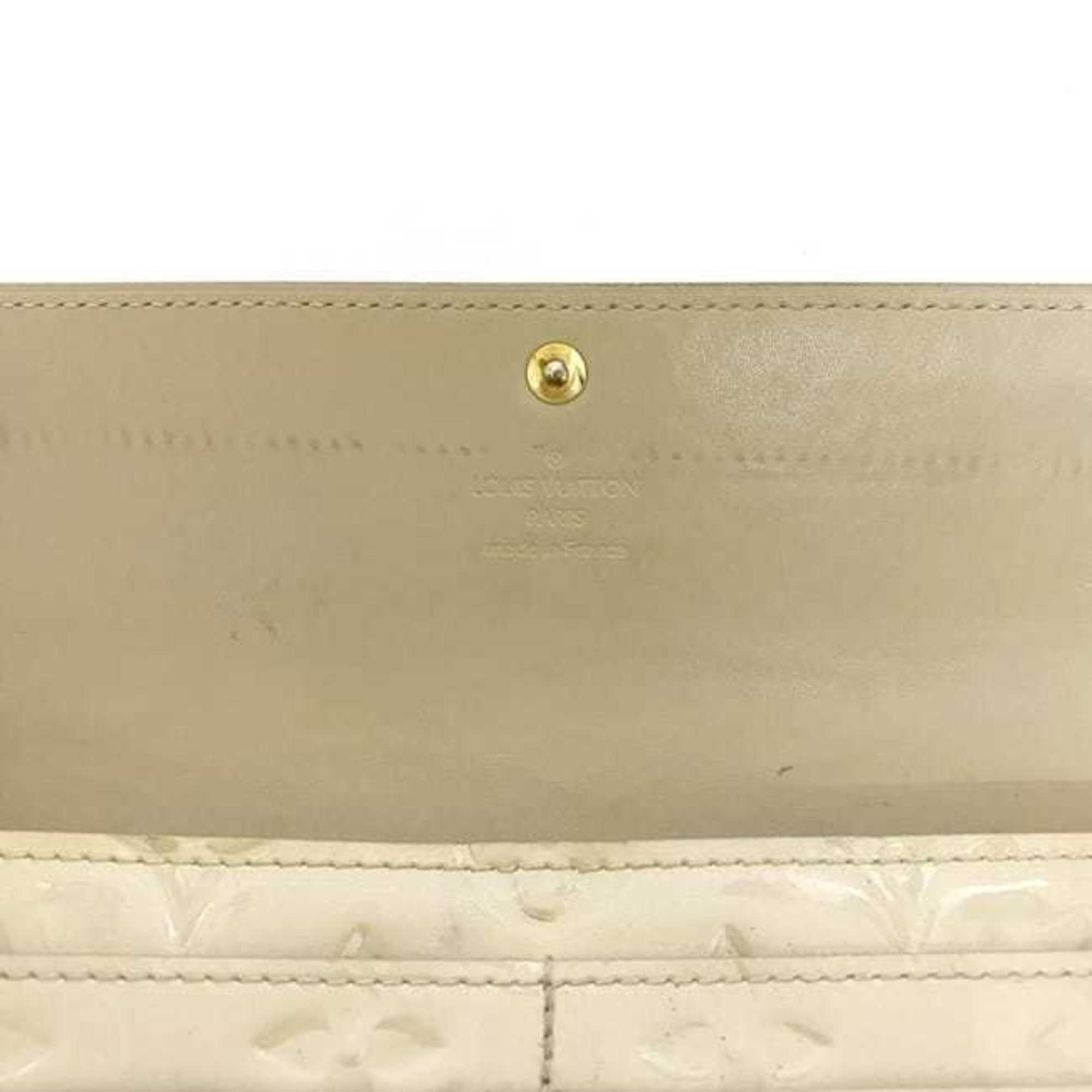 Louis Vuitton Beige Blanc Corail Vernis Leather Long Wallet