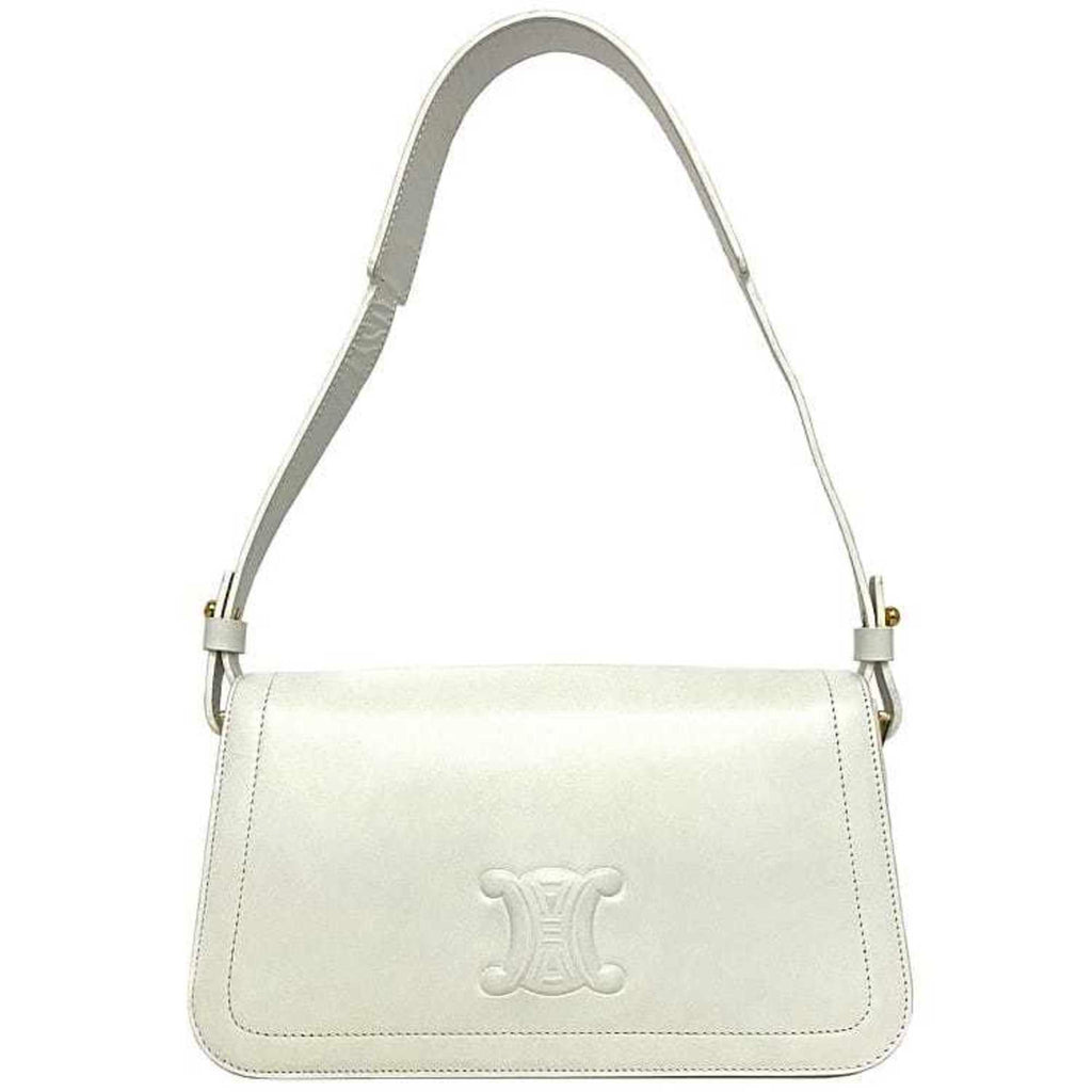 Celine White Leather Handbag Shoulder Bag