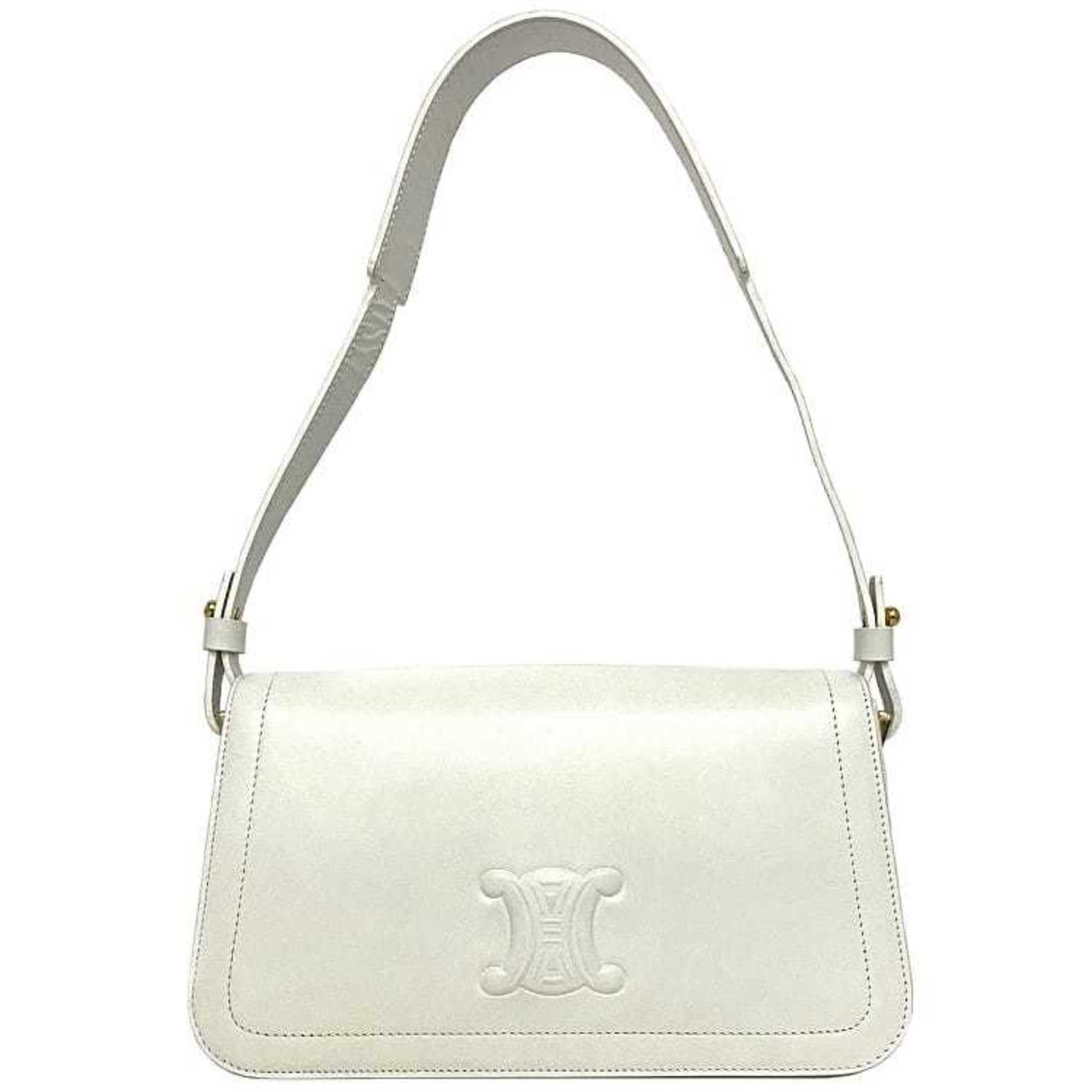 Celine White Leather Handbag Shoulder Bag