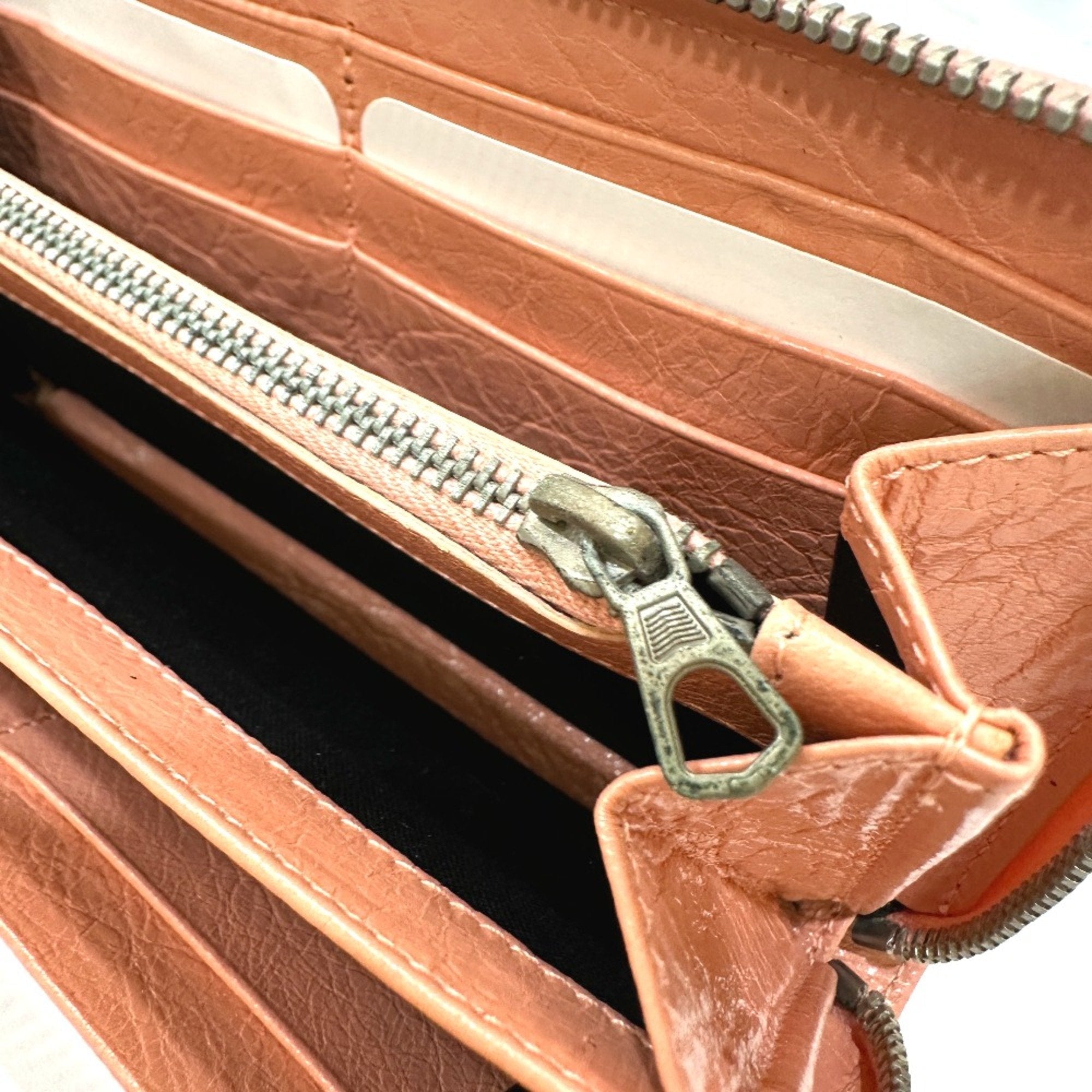 Balenciaga Beige Leather Long Wallet (Bi-Fold)