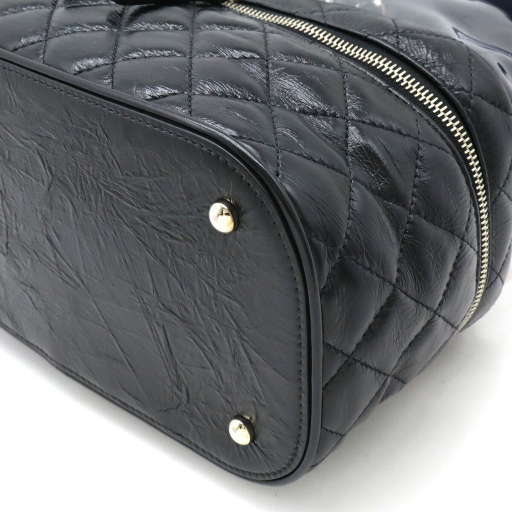 Chanel Black Vinyl Leather Shoulder Bag