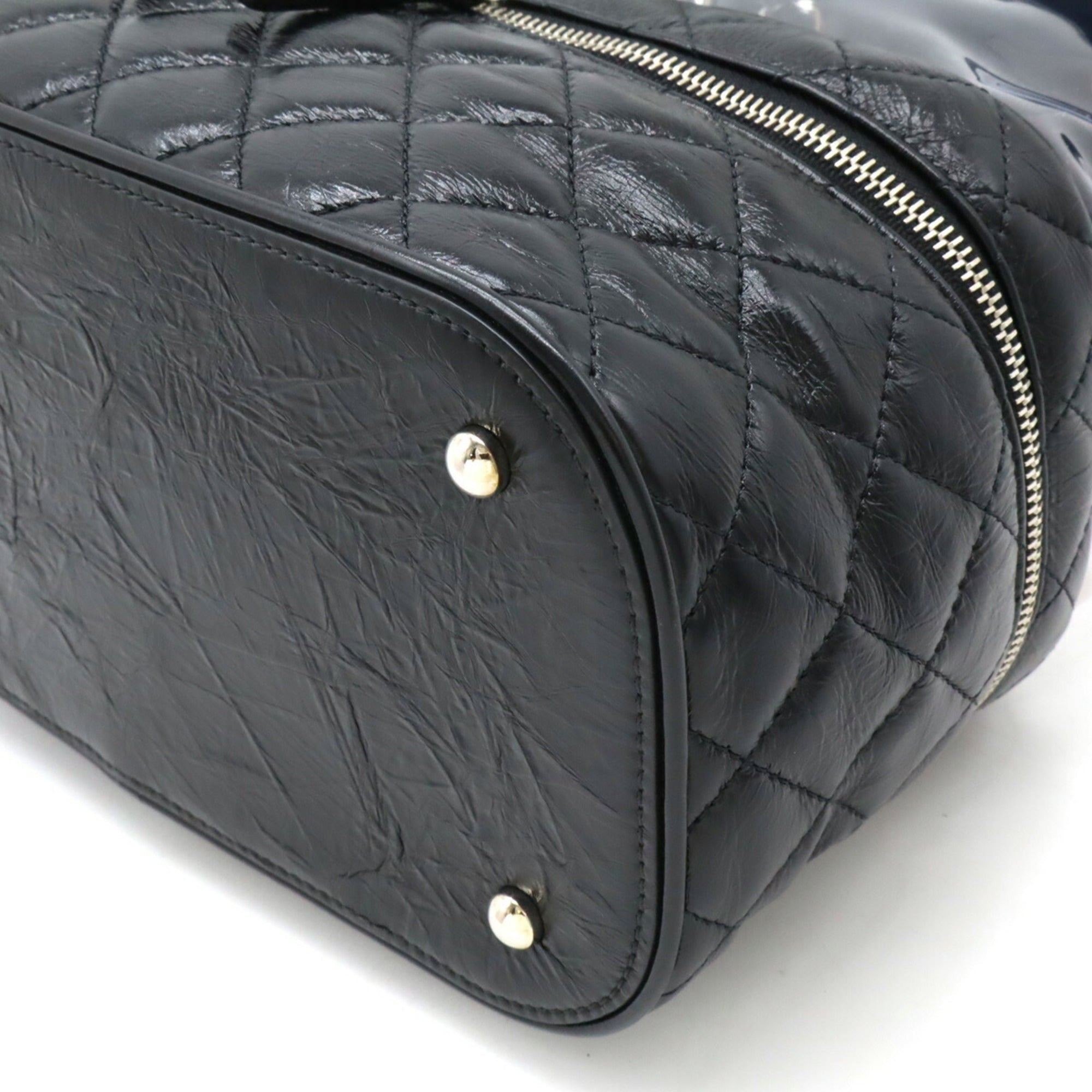 Chanel Black Vinyl Leather Shoulder Bag