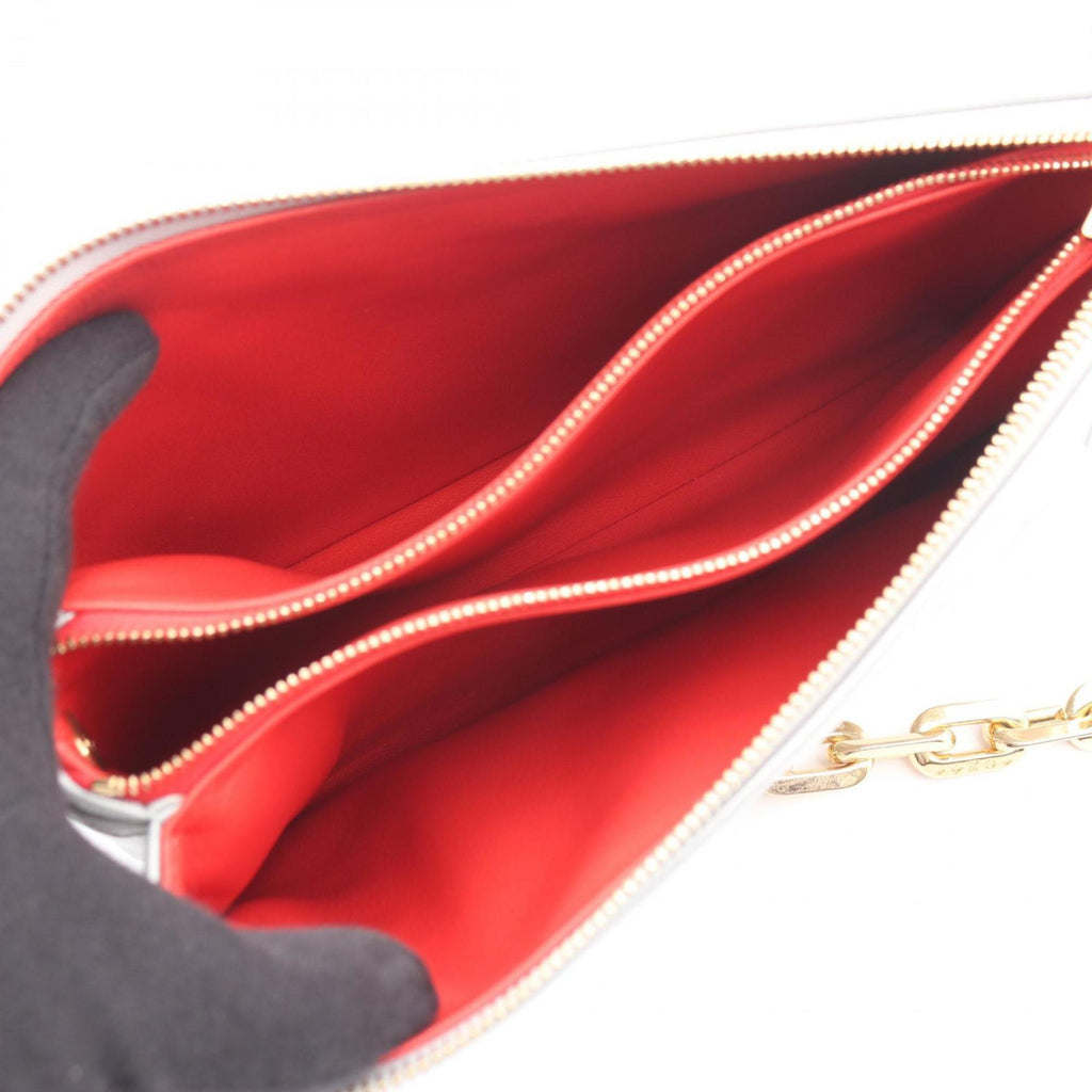Louis Vuitton Silver Leather Handbag Shoulder Bag
