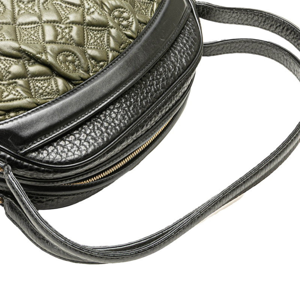Louis Vuitton Black Khaki Noir Leather Handbag Shoulder Bag
