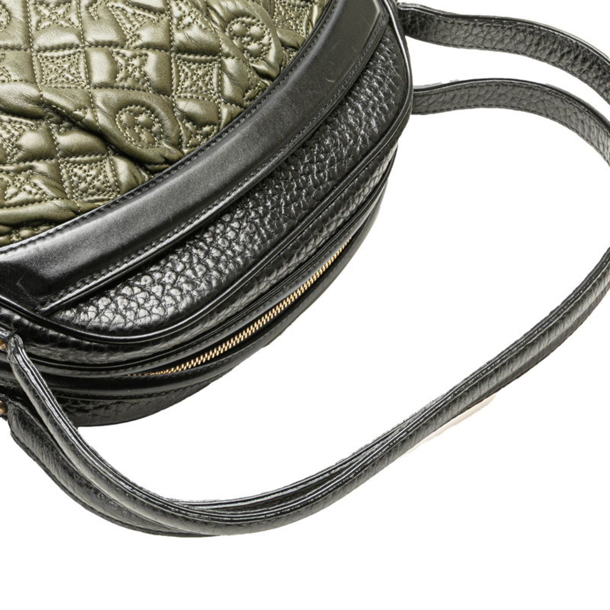 Louis Vuitton Black Khaki Noir Leather Handbag Shoulder Bag