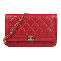 Chanel Boy Chanel Red Color Leather Shoulder Bag