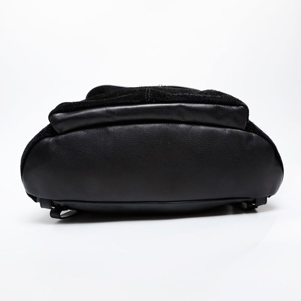 Balenciaga Black Leather Suede Backpack