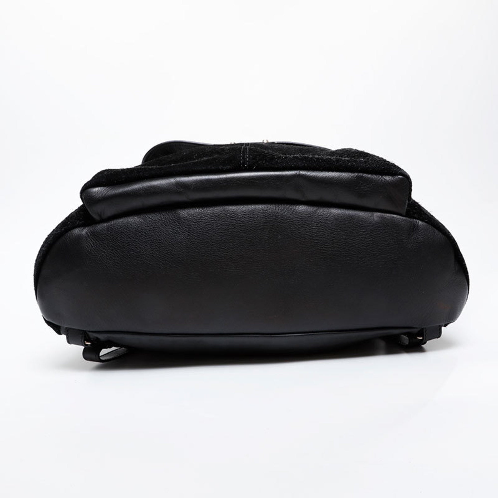 Balenciaga Black Leather Suede Backpack