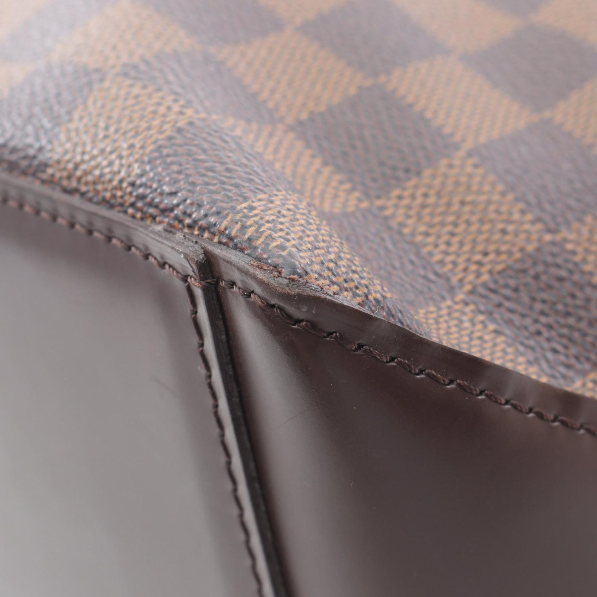 Louis Vuitton Brown Coated Canvas Leather Tote Bag