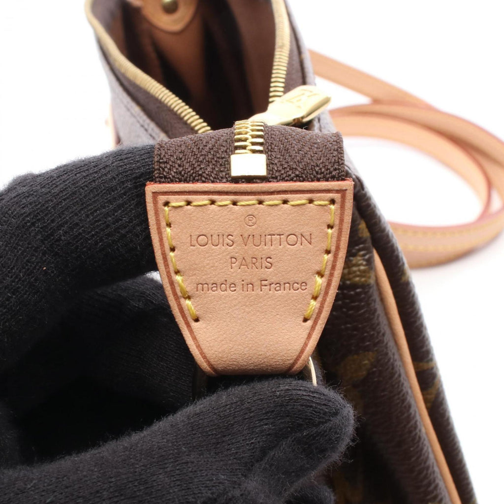 Louis Vuitton Brown Coated Canvas Leather Shoulder Bag