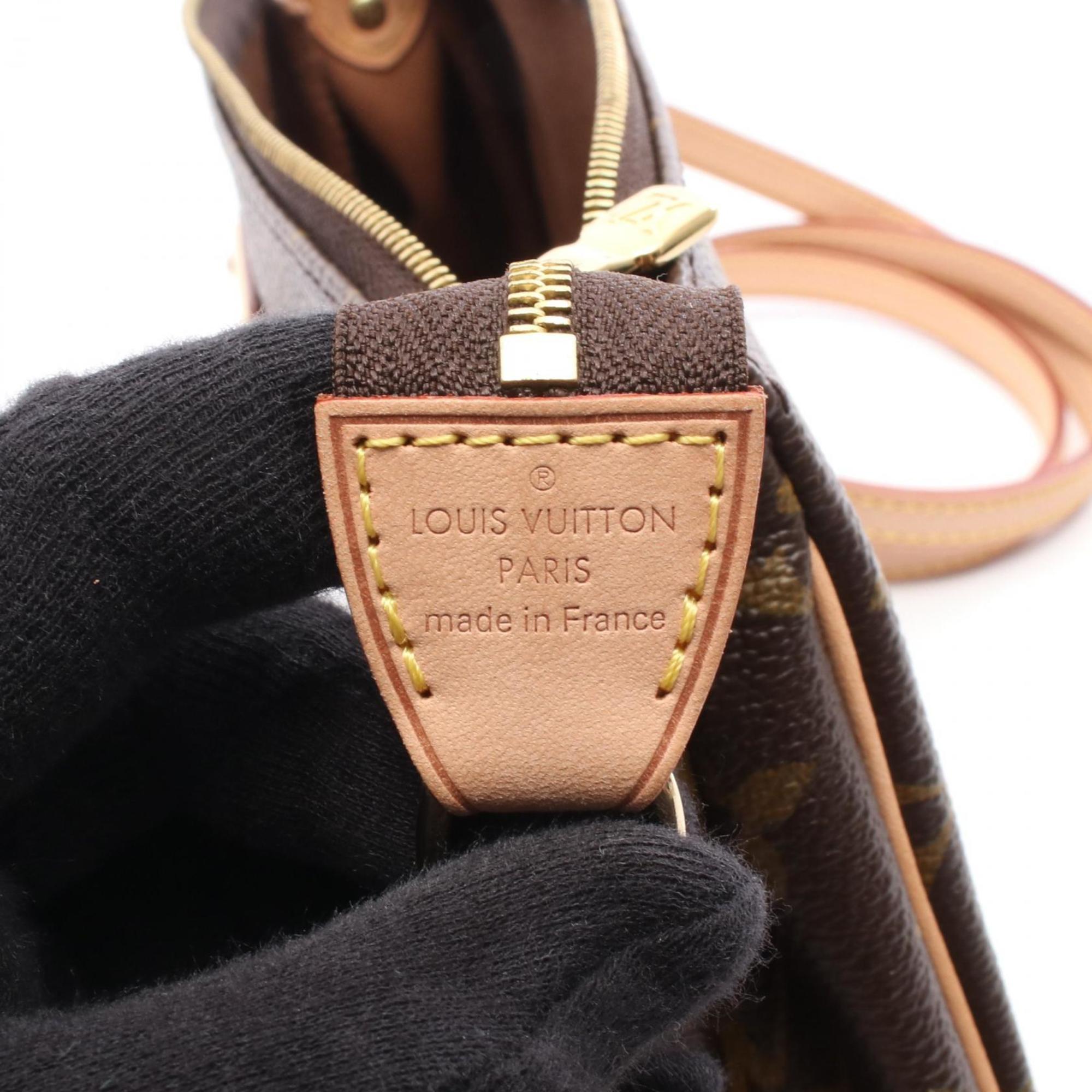 Louis Vuitton Brown Coated Canvas Leather Shoulder Bag