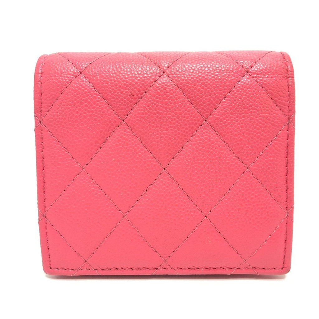 Chanel Pink Grained Calfskin Wallet (Bi-Fold)