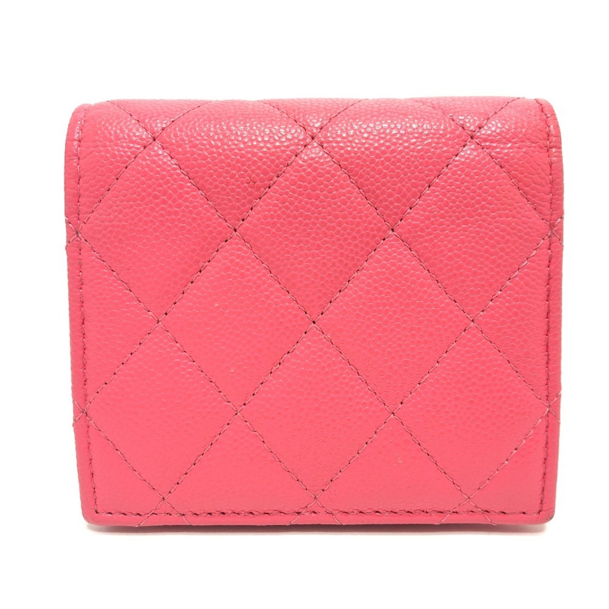 Chanel Pink Grained Calfskin Wallet (Bi-Fold)