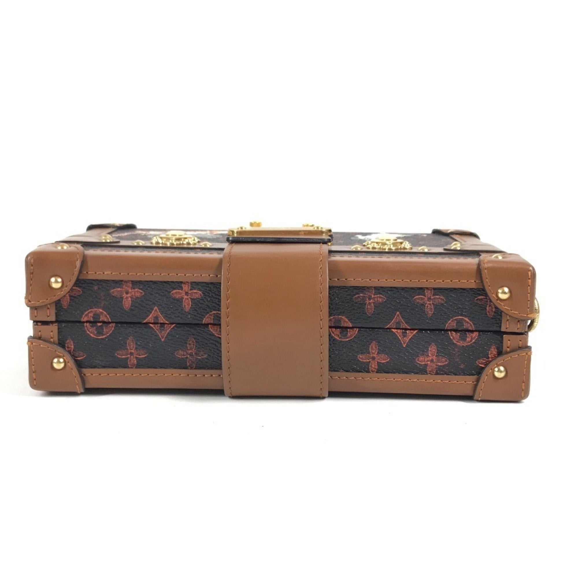 Louis Vuitton Brown Red Color Monogram Canvas Clutch Bag Shoulder Bag
