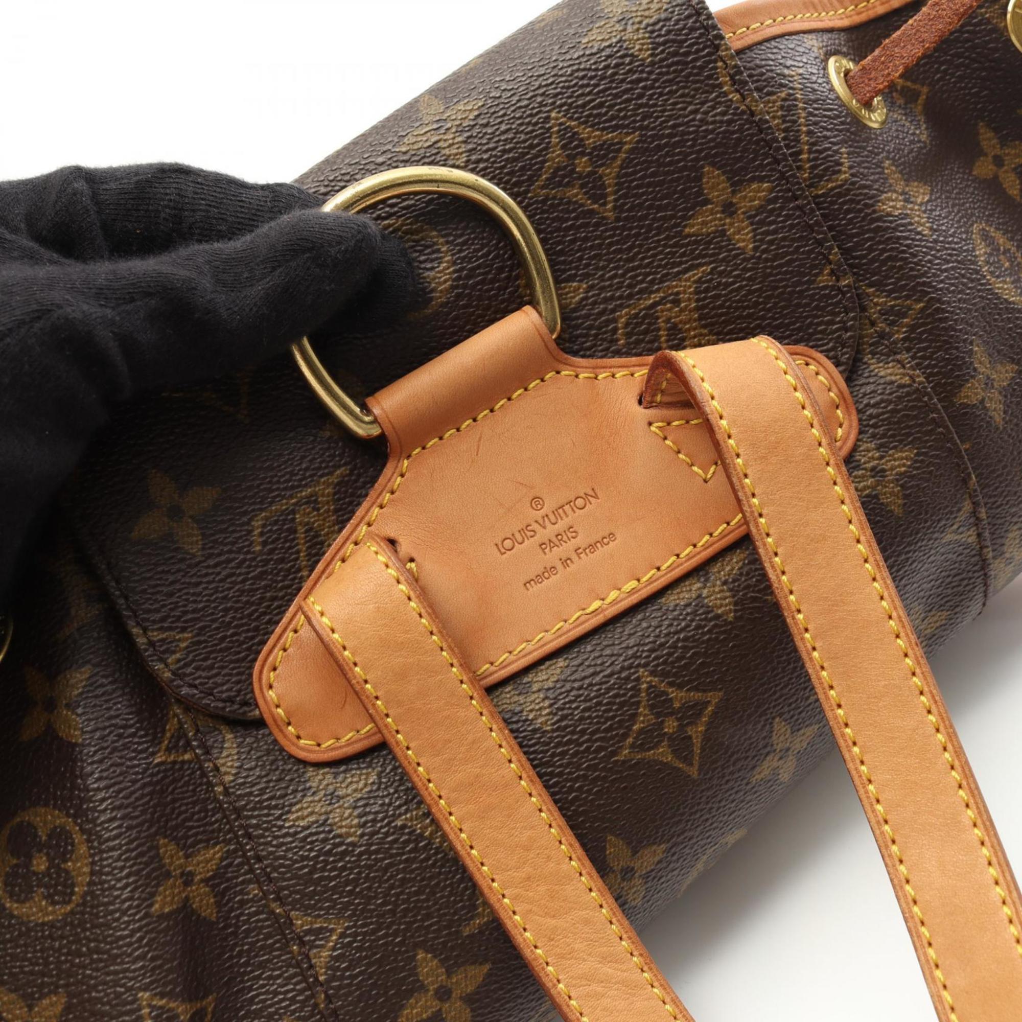 Louis Vuitton Brown Coated Canvas Leather Backpack