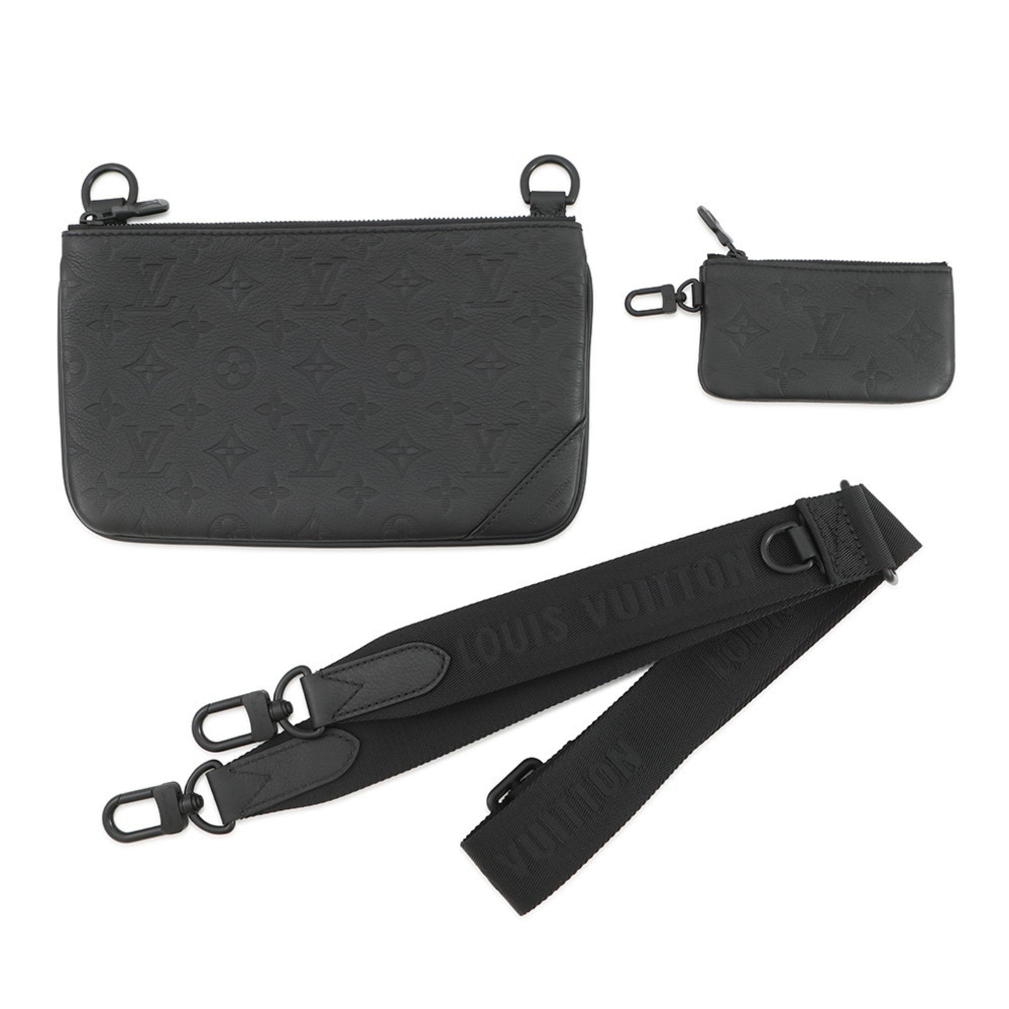 Louis Vuitton Black Noir Monogram Shadow Shoulder Bag