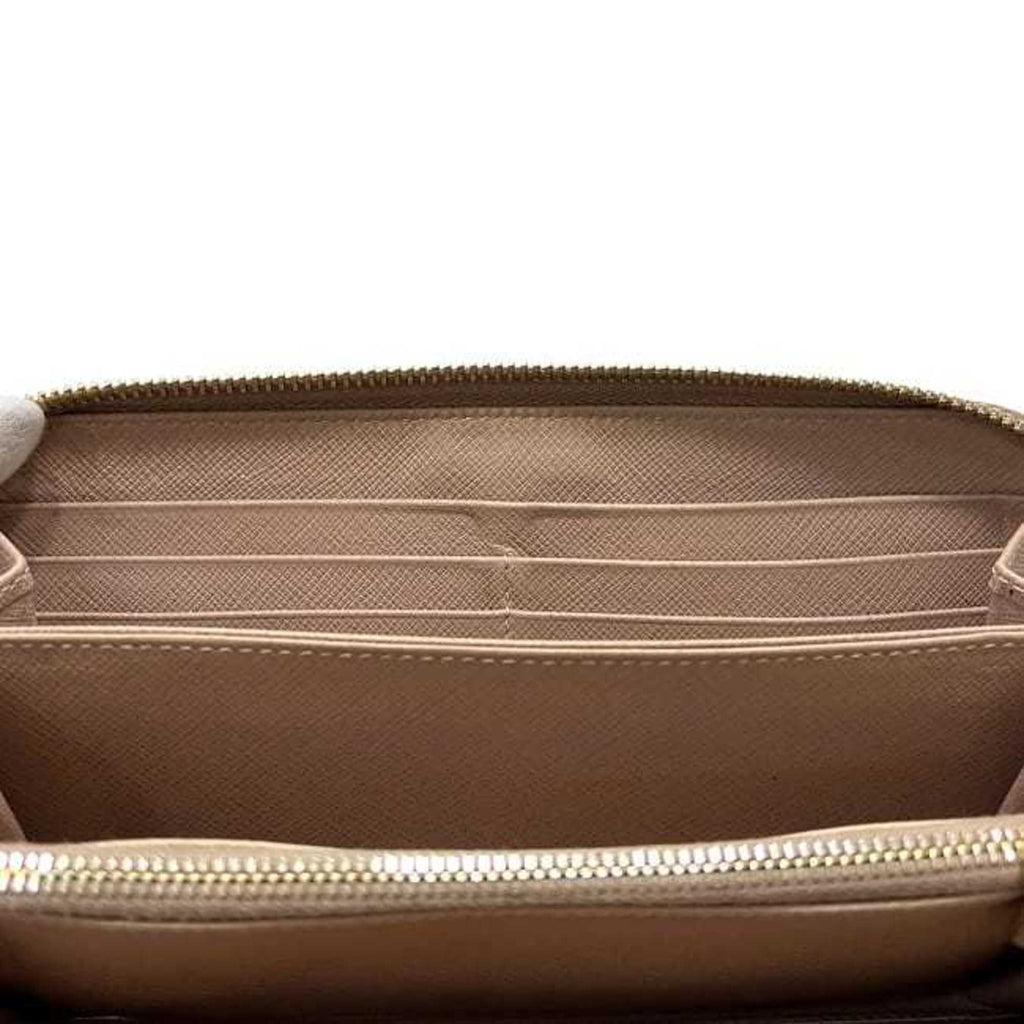 Prada Pink Beige Saffiano Metal Long Wallet (Bi-Fold)