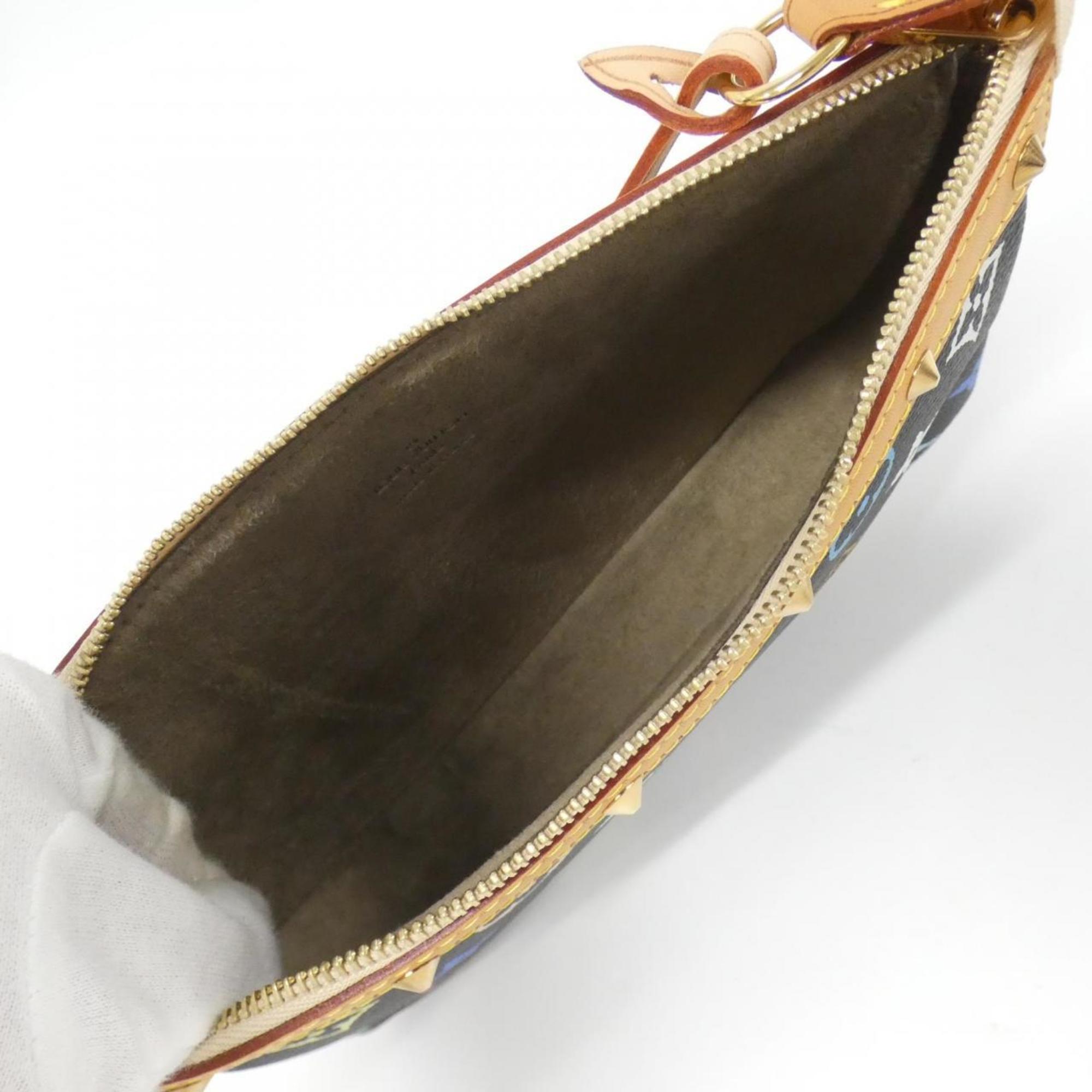 Louis Vuitton Black Coated Canvas Pochette Pouch