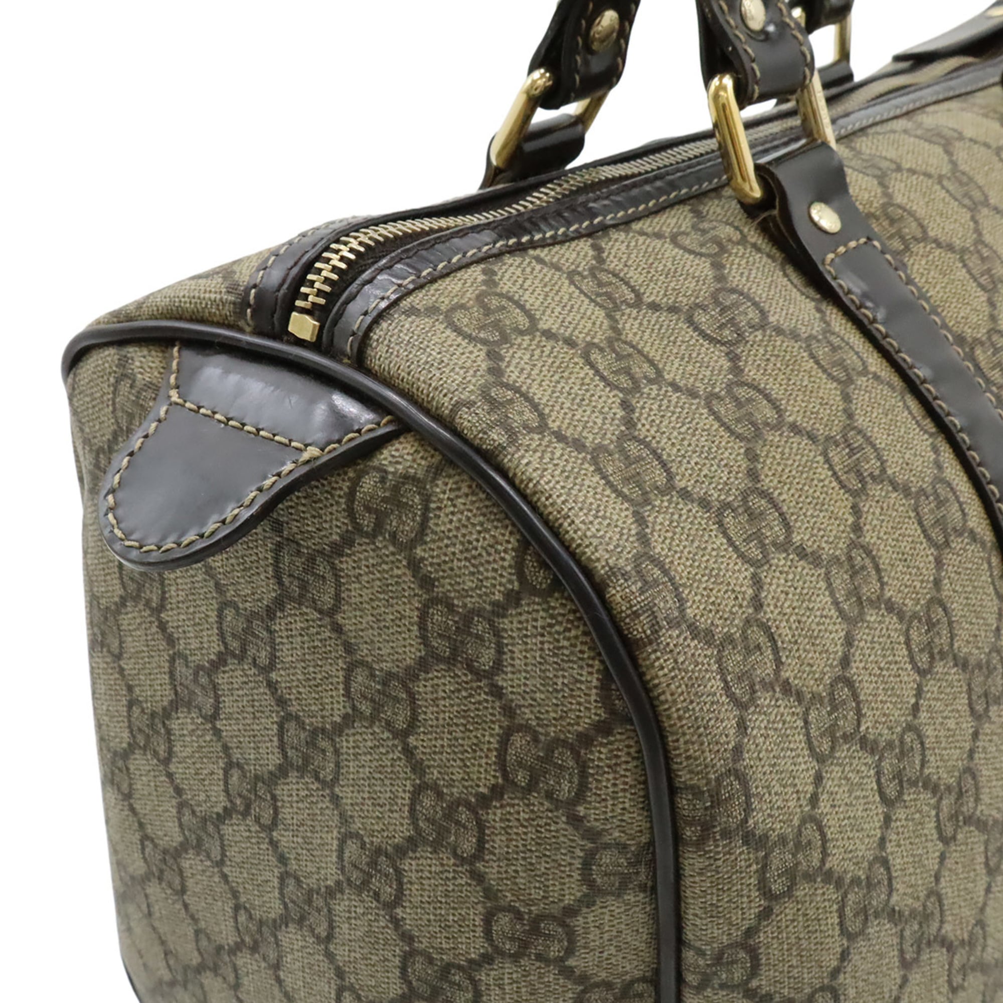 Gucci Beige Dark Brown Gg Supreme Handbag (Pre-Owned)