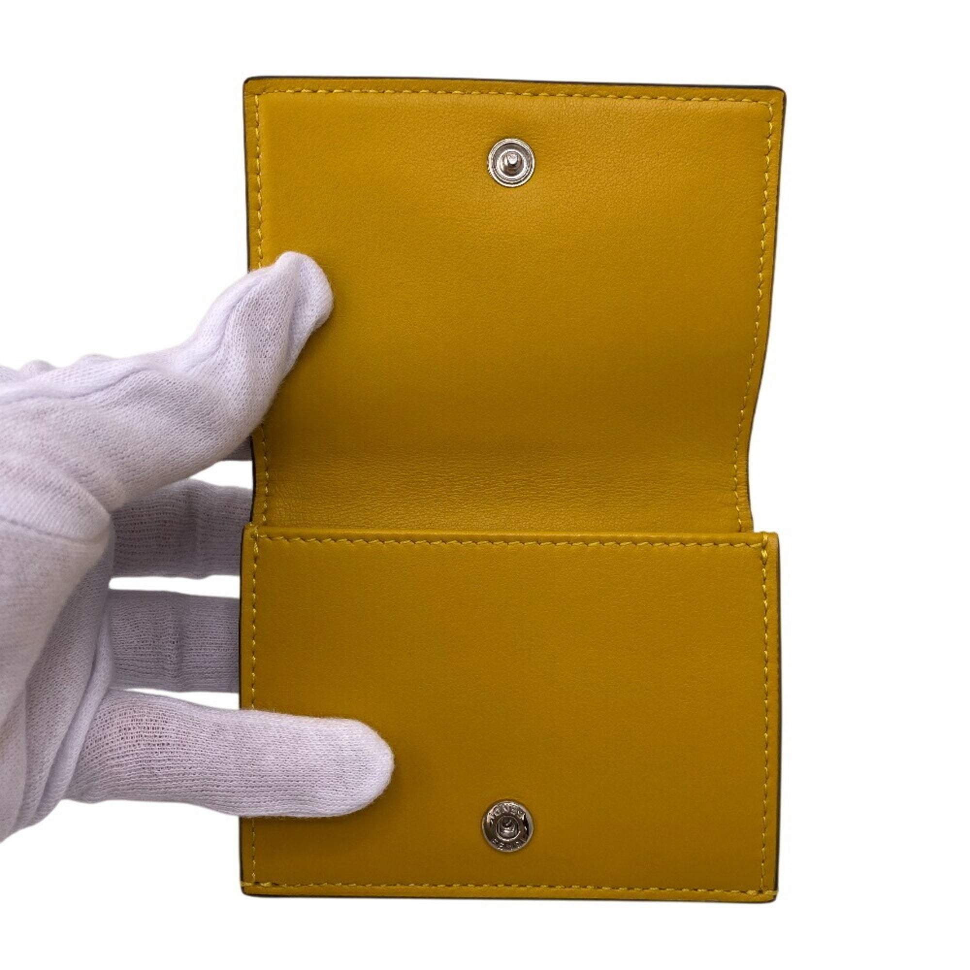 Fendi Yellow Leather Wallet (Tri-Fold)