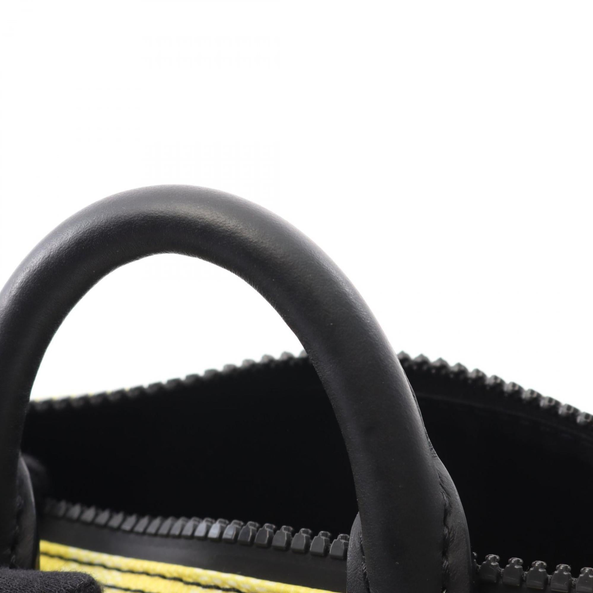 Louis Vuitton Black Green Yellow Coated Canvas Leather Handbag