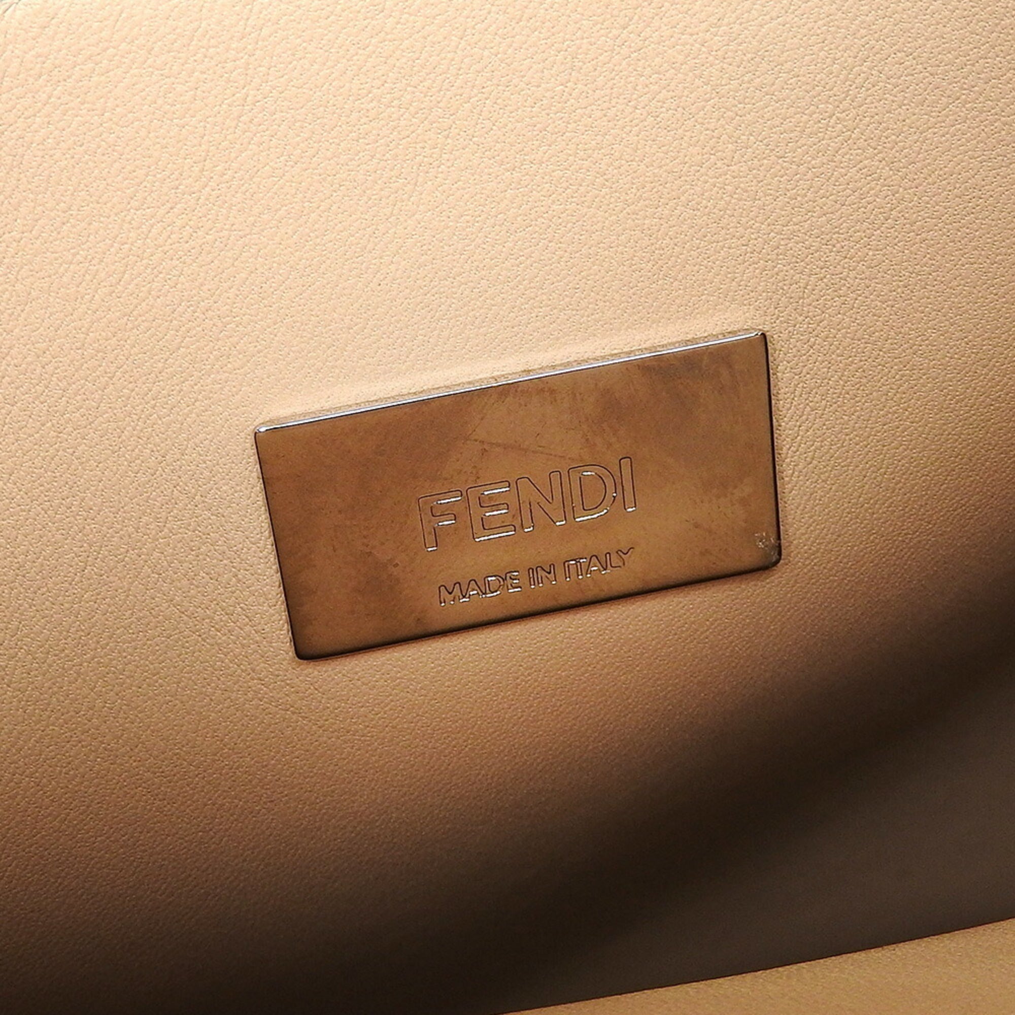Fendi Peekaboo Cream Leather Handbag Shoulder Bag