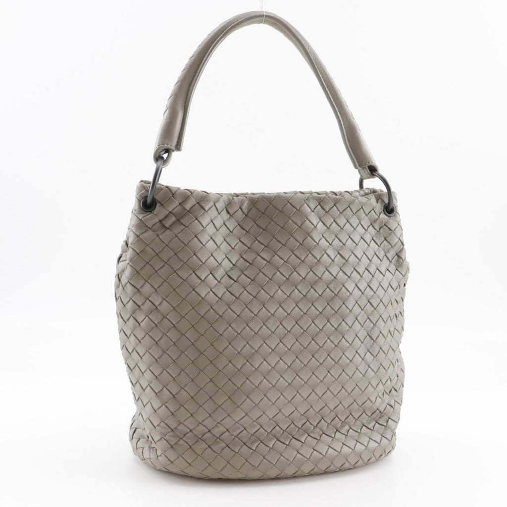 Bottega Veneta Gray Intrecciato Shoulder Bag