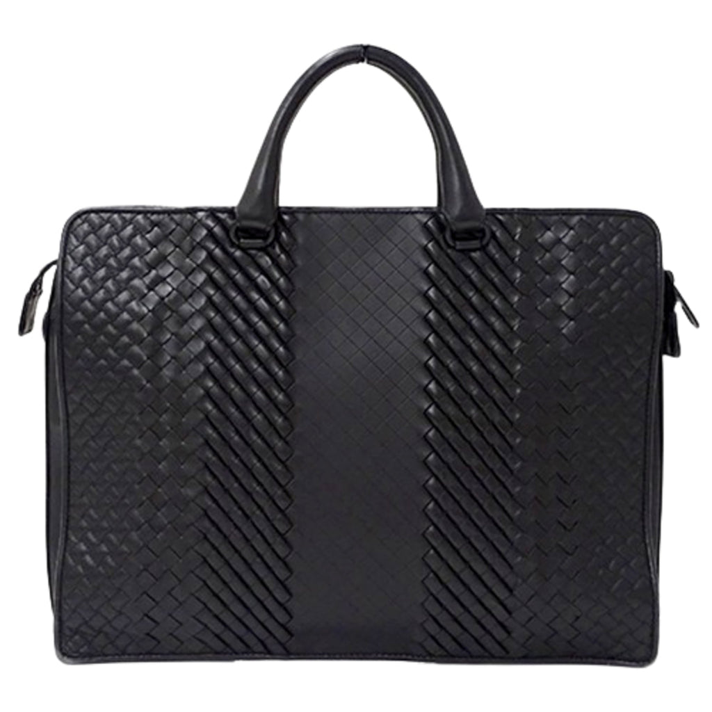 Bottega Veneta Black Leather Briefcase