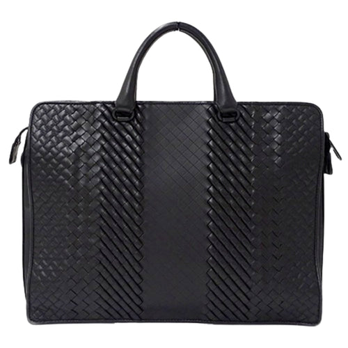 Bottega Veneta Black Leather Briefcase
