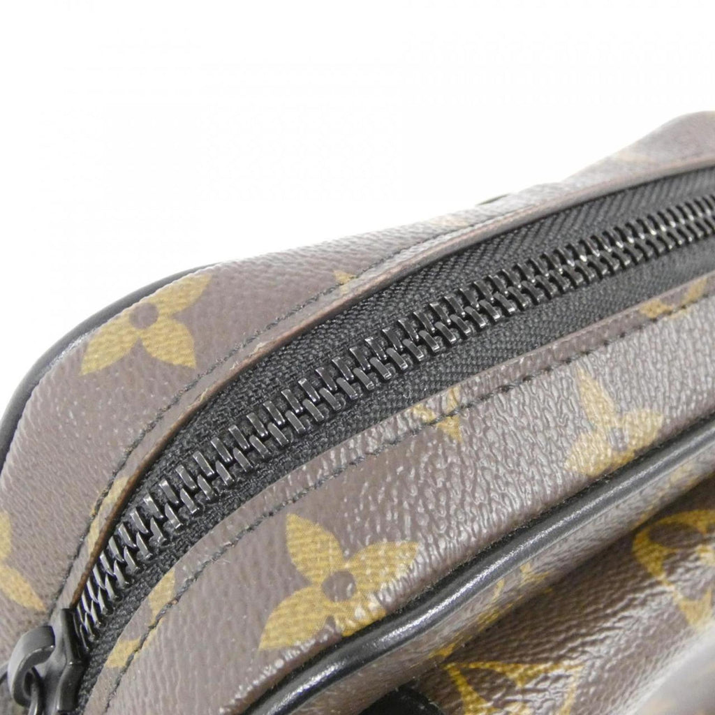 Louis Vuitton Black Brown Coated Canvas Shoulder Bag