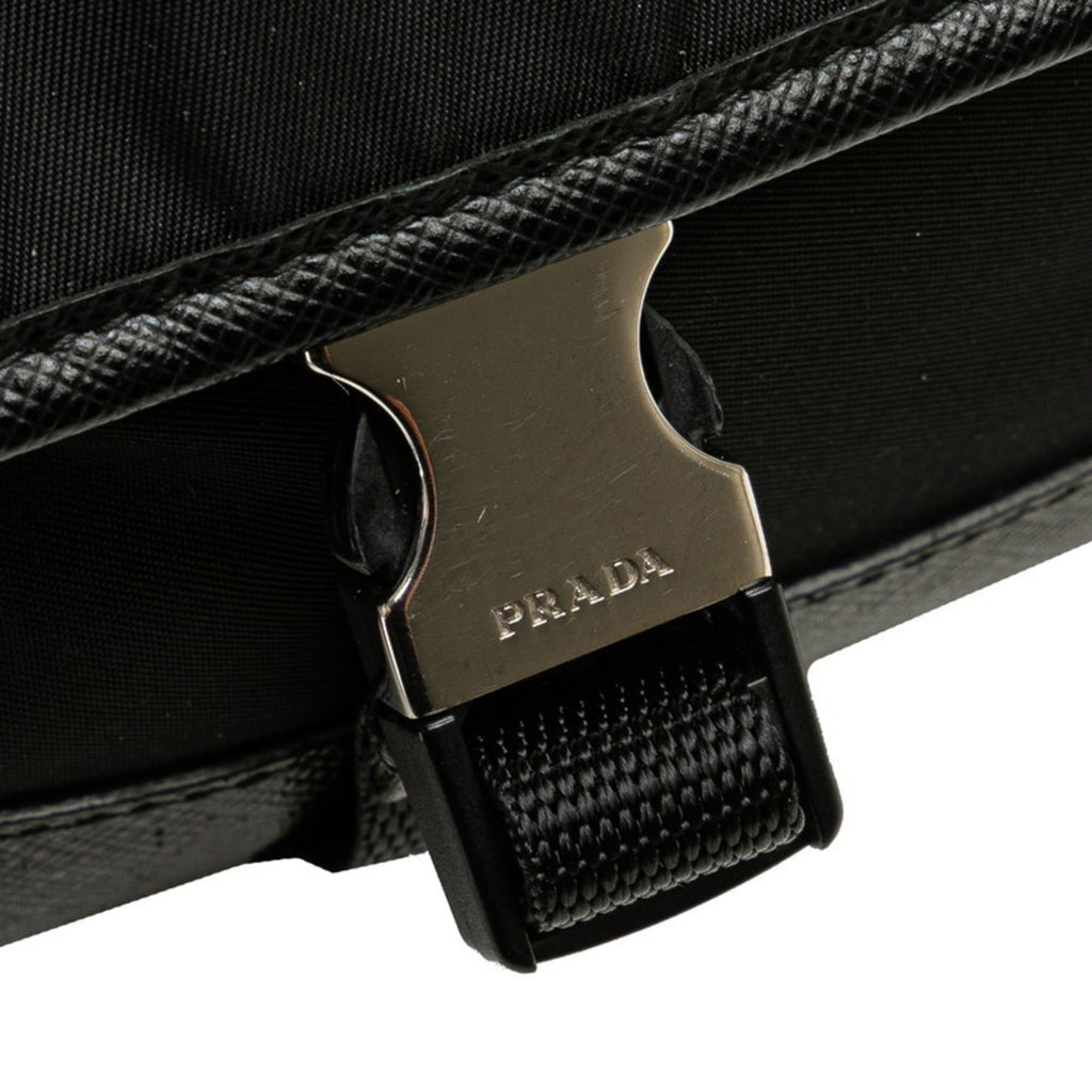 Prada Black Nylon Leather Fanny Pack