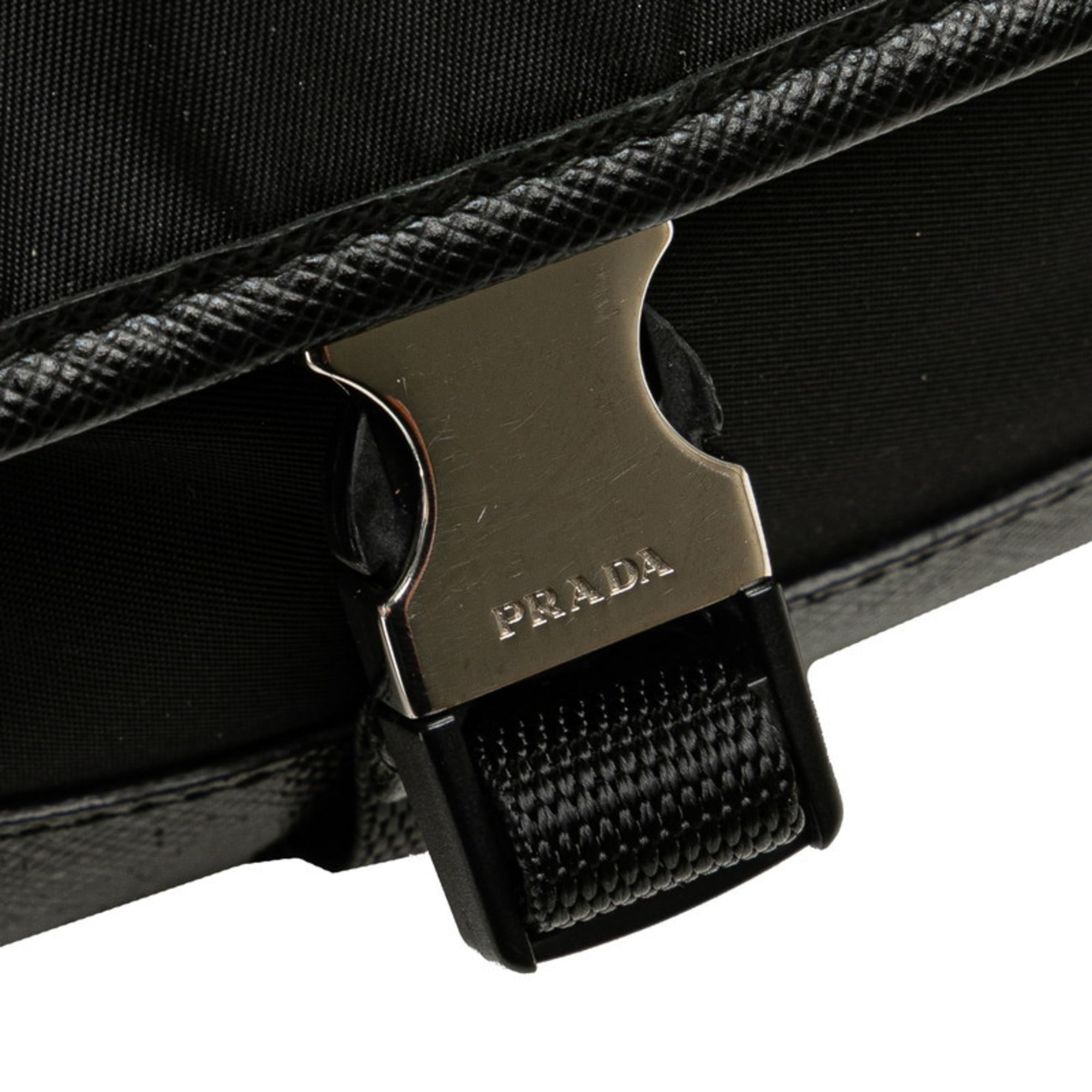 Prada Black Nylon Leather Fanny Pack